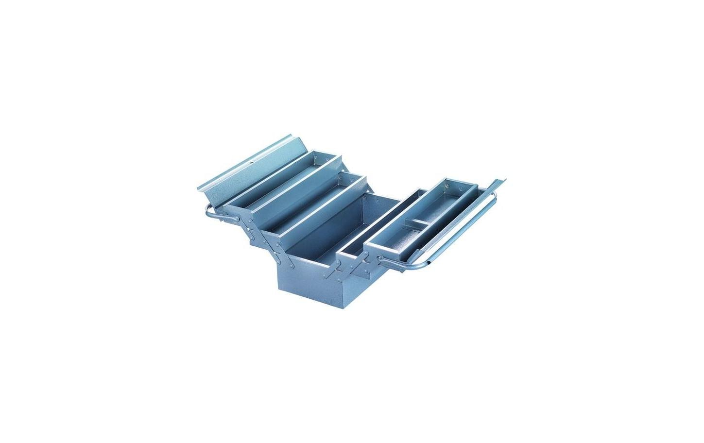 Technocraft Werkzeugbox – leer, 5 Fächer, blau