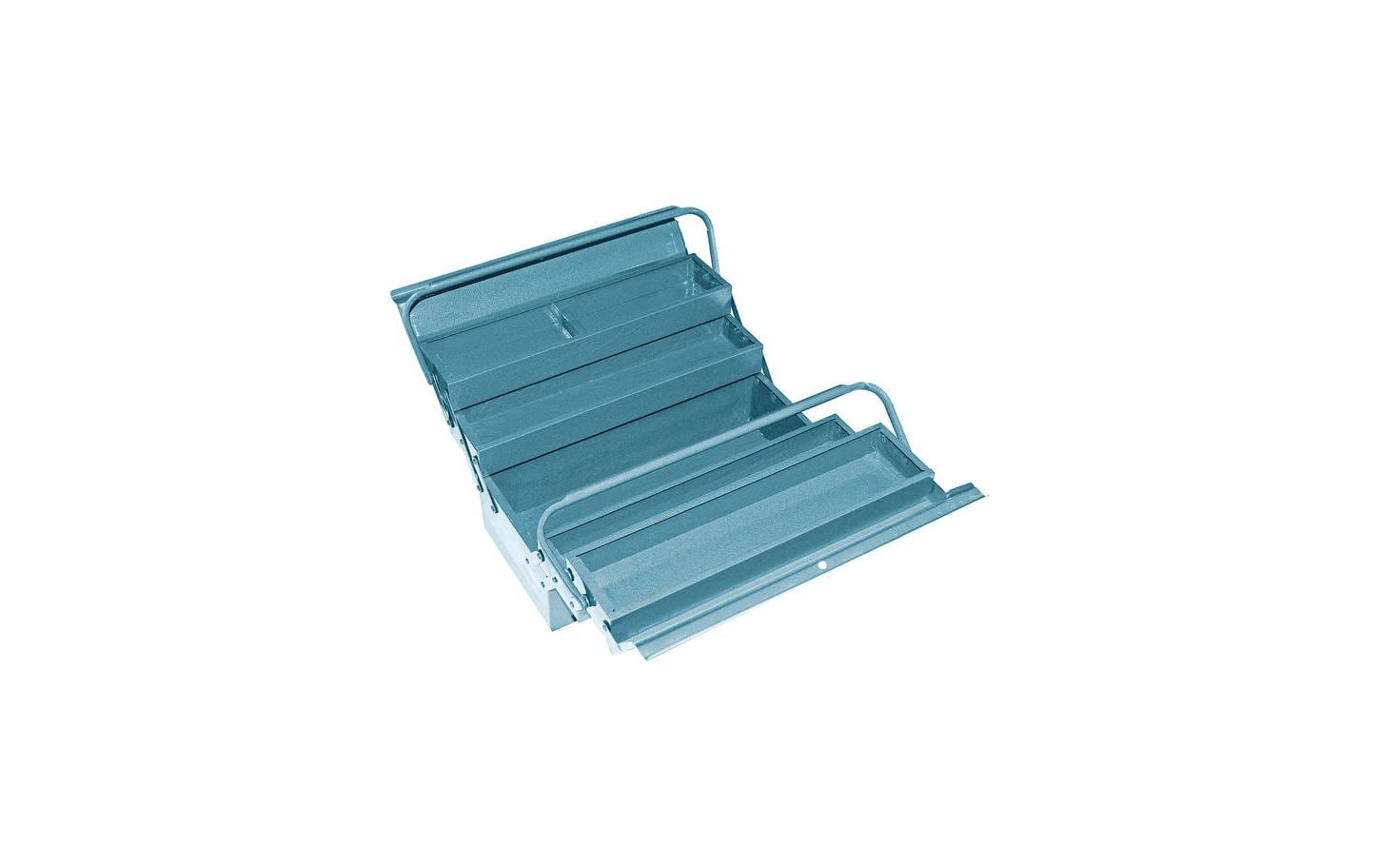 Technocraft Werkzeugbox – leer, 5 Fächer, blau