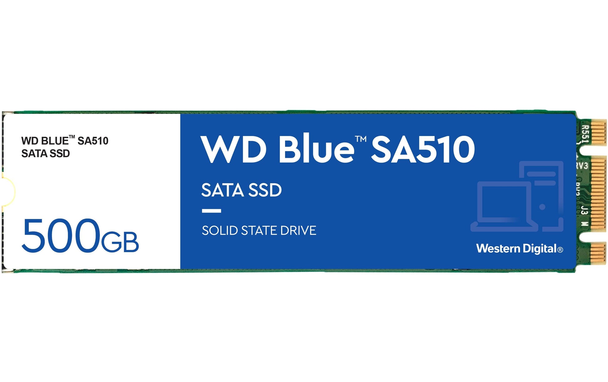 Western Digital Blue SA510 500 GB – M.2 2280, SATA 6 Gbit/s, 560/510 MB/s, für PC/Laptop