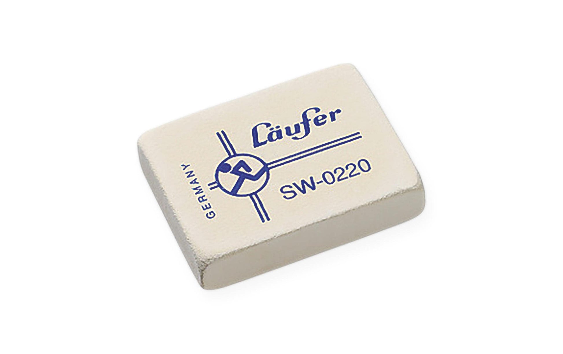 Laufer Läufer Radiergummi 02200 – für Bleistift- & Farbstifte, Naturkautschuk, weich, 48 × 36 × 10 mm, 1 Stk.