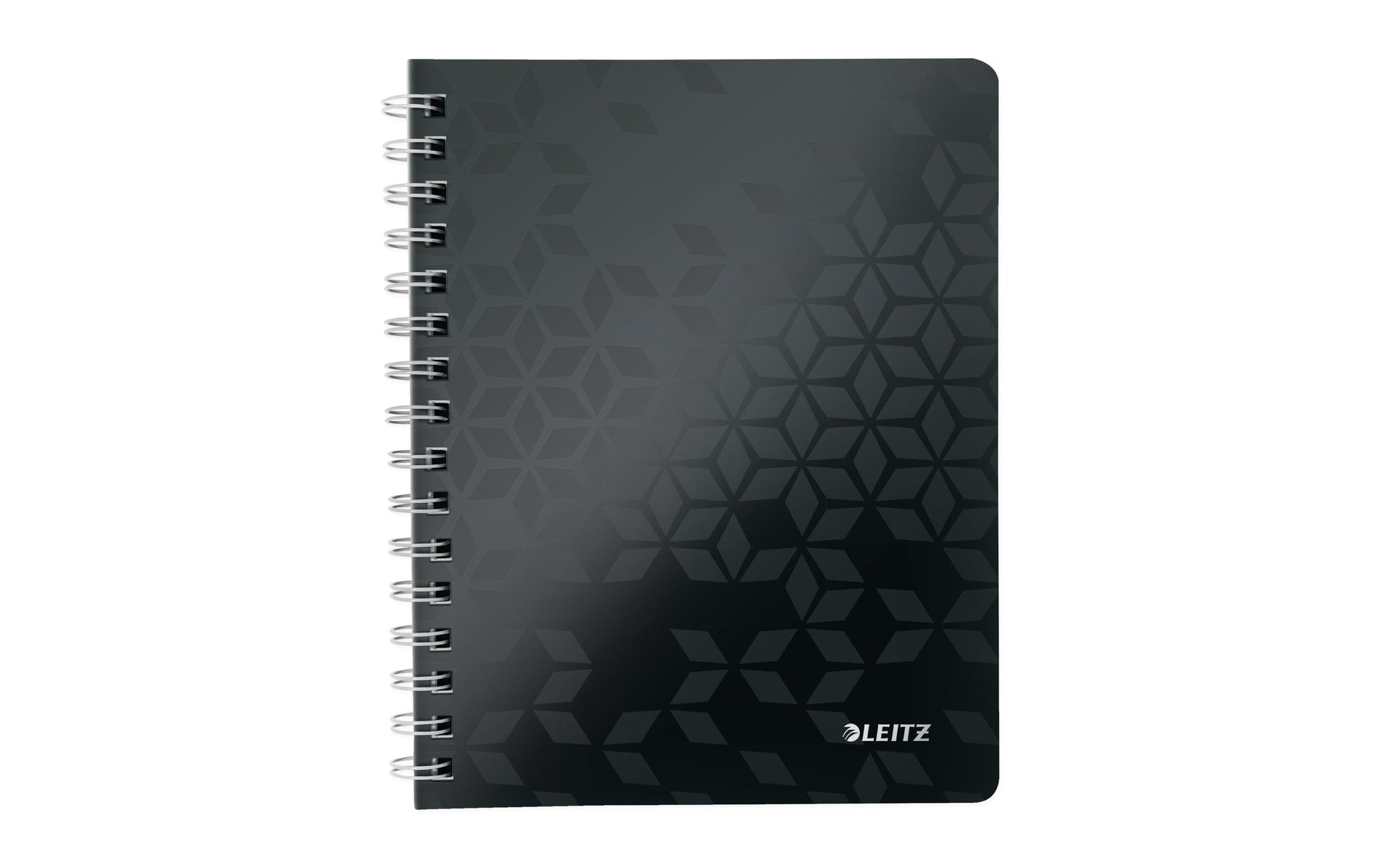 Leitz Collegeblock – A5 – 80 g/m² – Doppelspirale, mikroperforiert, Sichthülle, Stiftschlaufe, schwarz, FSC
