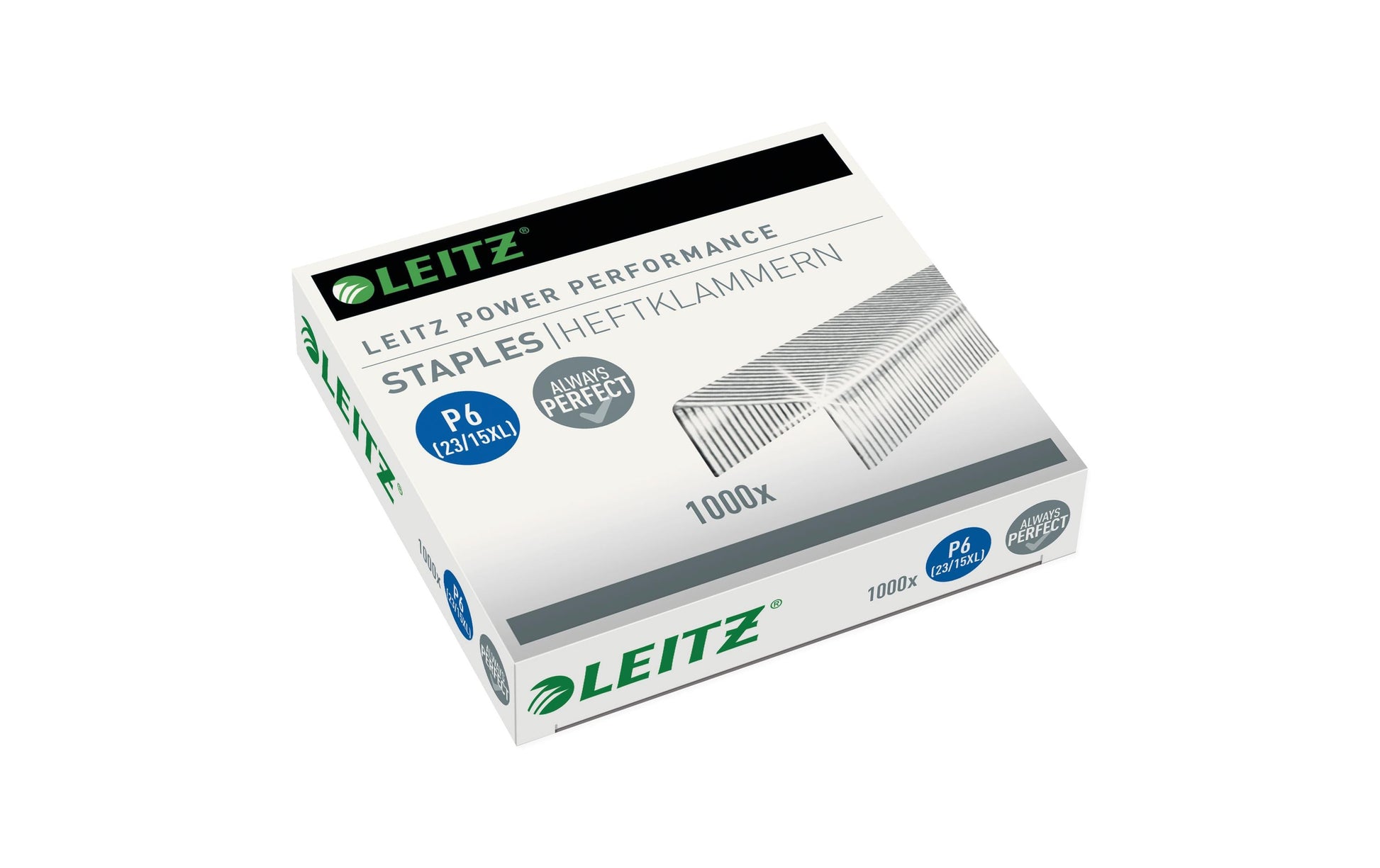 Leitz Heftklammern 23/15XL – für Leitz 5553 – 12 mm – verzinkt, silber – 1000 Stk.