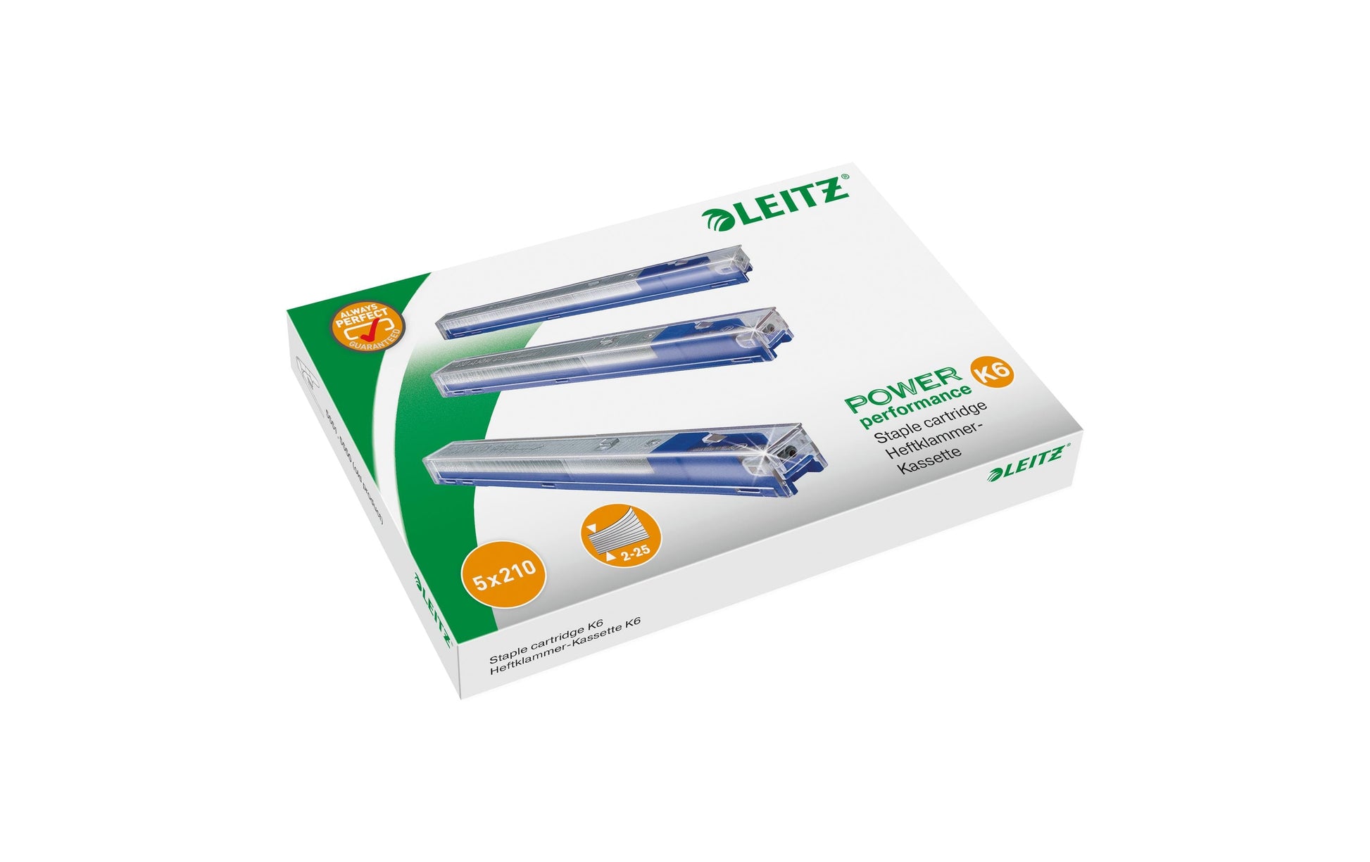 Leitz Heftklammernkassette – für Leitz 5551, 5550 – 6 mm, 25 Blatt – silber, Metall – 1050 Stk.