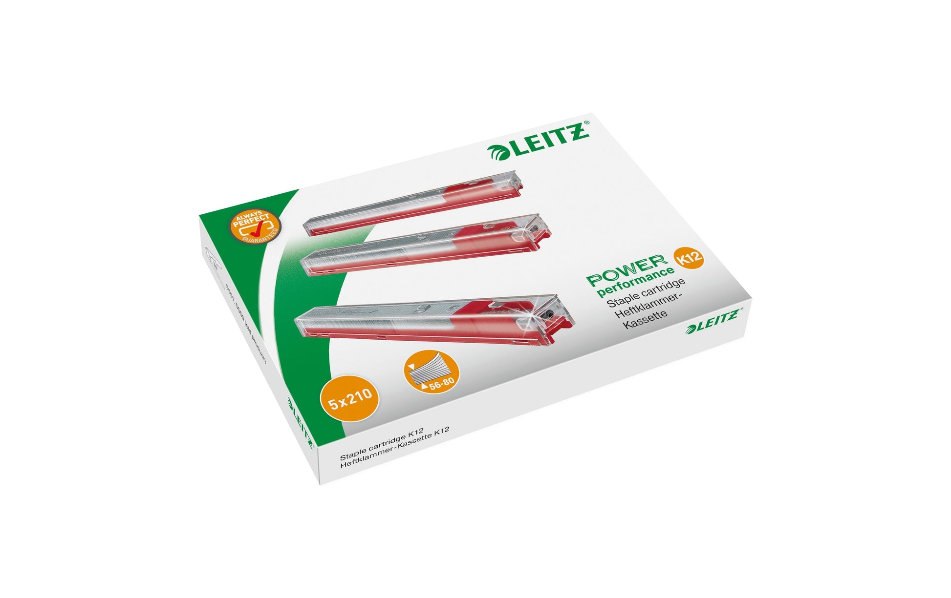 Leitz Heftklammernkassette – für Leitz 5551, 5550 – 12 mm, 80 Blatt – silber, Metall – 1050 Stk.