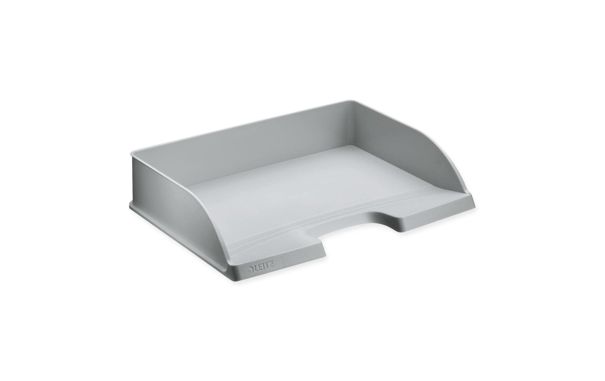 Leitz Stapelbarer Briefkorb mit Griffausschnitt, Beschriftungsfeld, matt, grau, B 363 × H 70 × T 273 mm