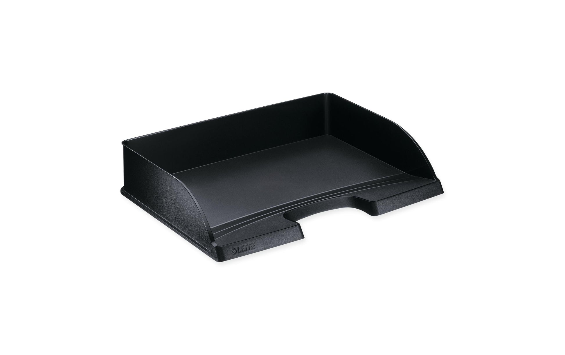 Leitz Briefkorb – mit Griffausschnitt, mit Beschriftungsfeld, matt, schwarz, B 363 × H 70 × T 273 mm