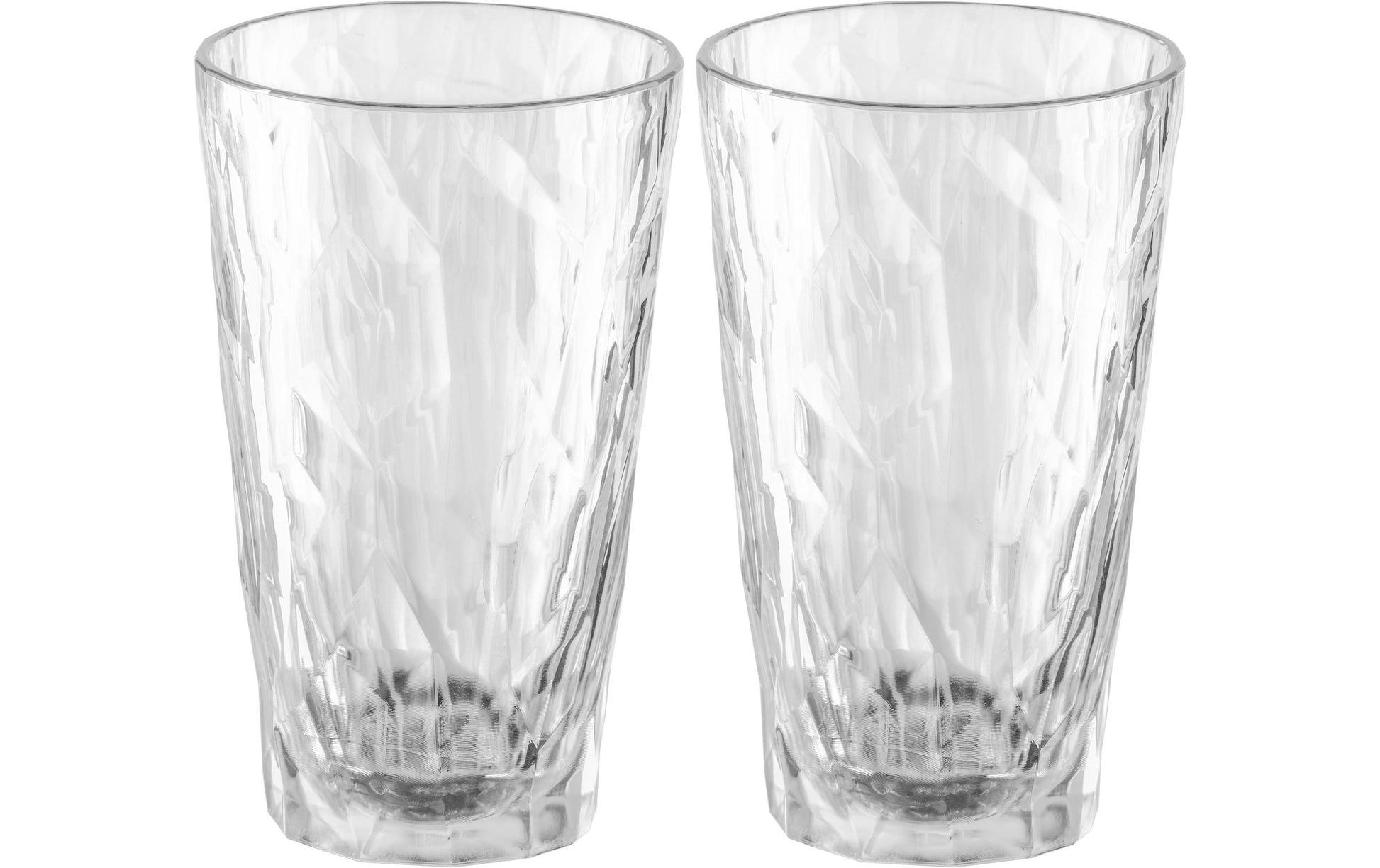 Koziol Trinkglas – 2er Set, 300 ml, Ø 8,7 cm, H 14,1 cm, Kunststoff, Transparent, spülmaschinenfest, bruchfest