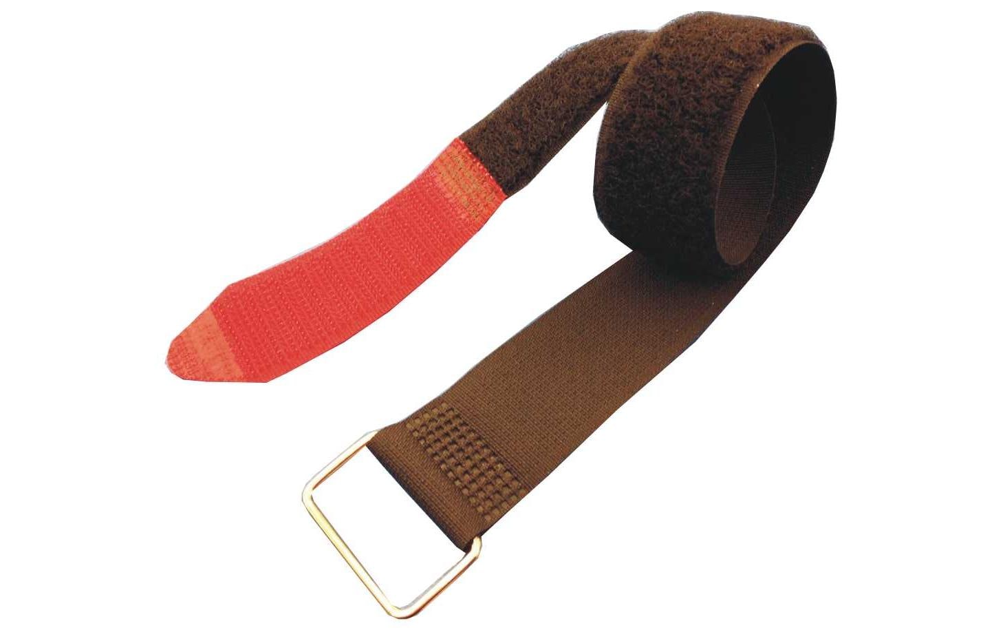 FASTECH Schlaufenband 630 × 25 mm, mit Schnalle, Schwarz/Rot, 5 Stk.