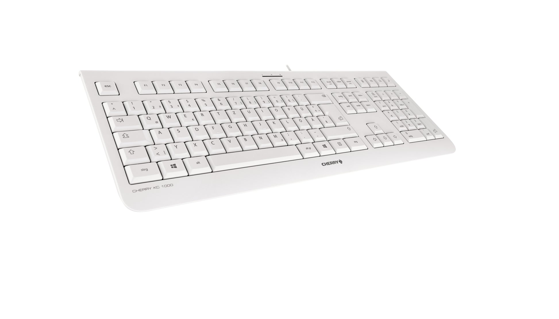 CHERRY KC 1000 – Tastatur, kabelgebunden (USB), Nordisch, Fullsize (mit Ziffernblock), Grau