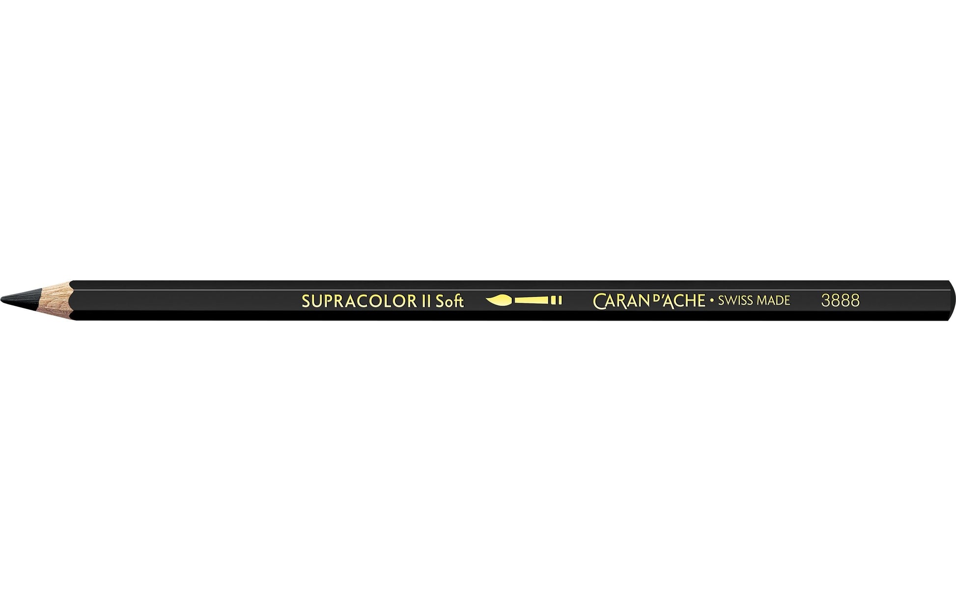 Caran d-Ache Caran d'Ache Aquarellfarbstift Supracolor Soft – Schwarz, im Metalletui, Ø 3,8 mm, FSC