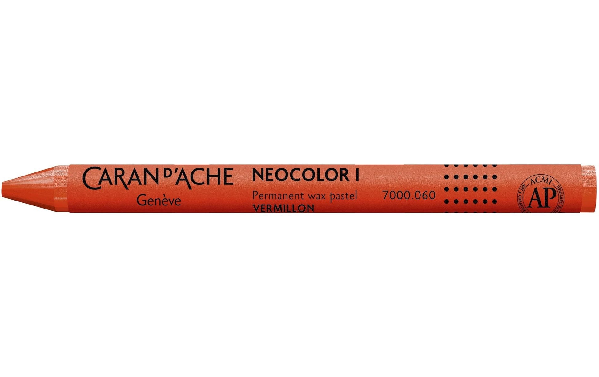 Caran d-Ache Caran d'Ache Neocolor I – Zinnoberrot, Papier, Ø 9 × 100 mm, wasserfest, lichtbeständig