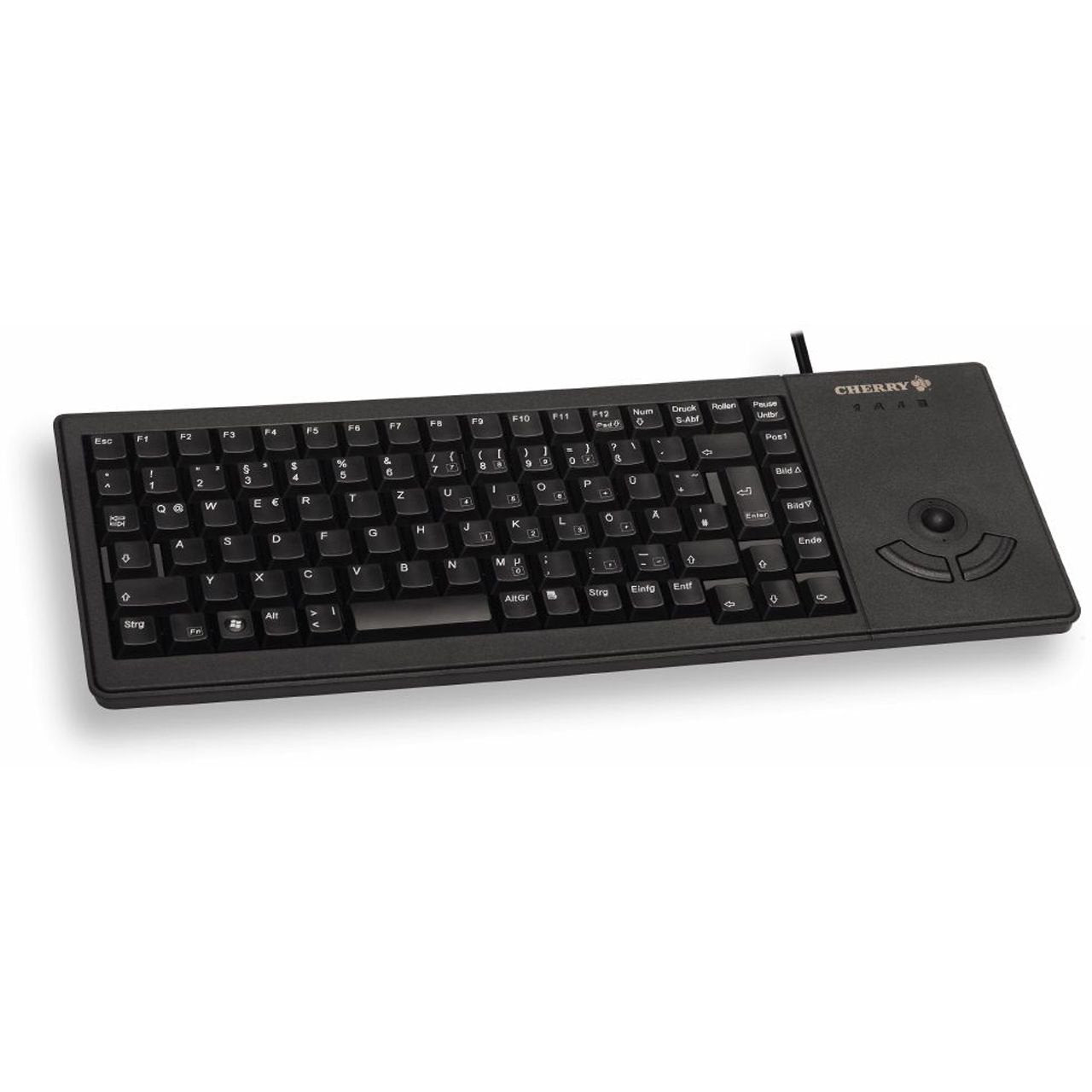 CHERRY G84-5400 – Tastatur, kabelgebunden (USB), UK-Layout (EN), mit Trackball, schwarz – für Windows