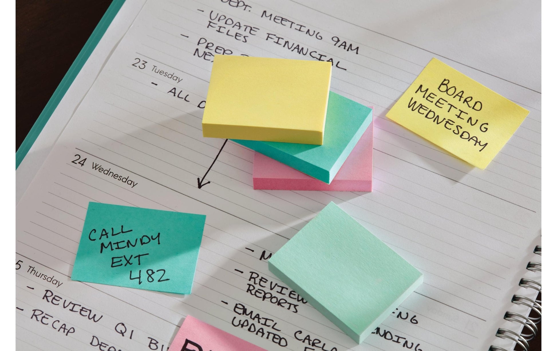 Post-it Haftnotizen – 127×76 mm – sortiert, 6×100 Blatt, PEFC