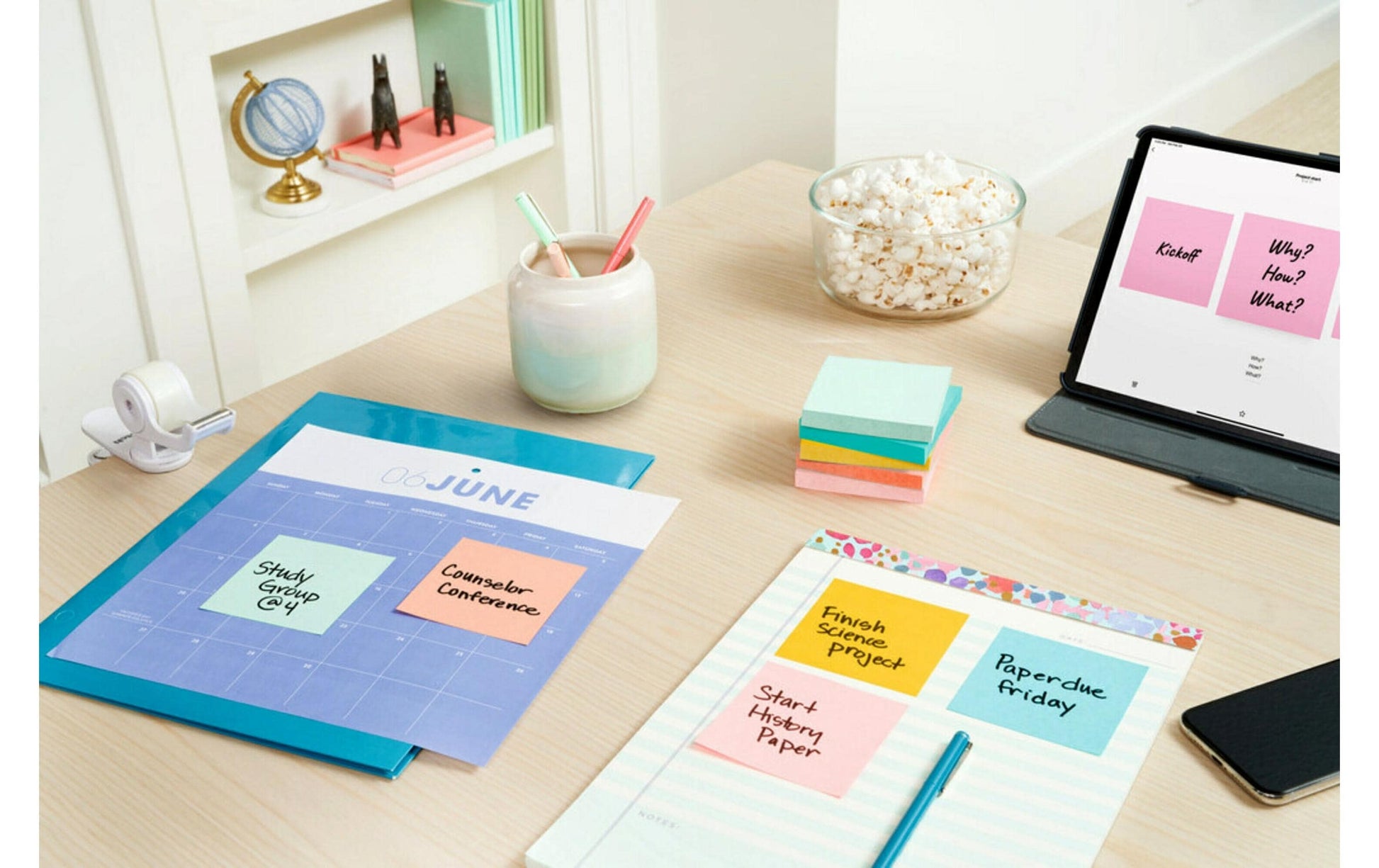 Post-it Haftnotizen – 127×76 mm – sortiert, 6×100 Blatt, PEFC
