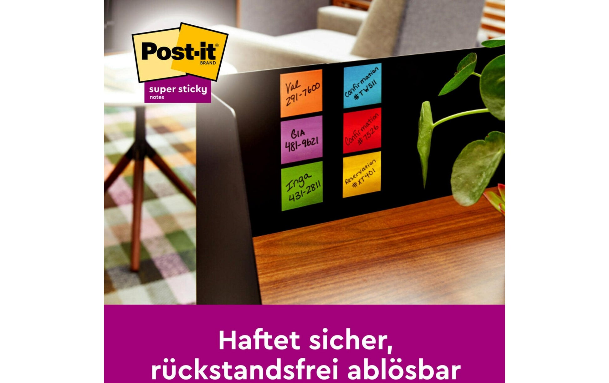 Post-it Super Sticky Haftnotizen – 127×76 mm – sortiert, 5×90 Blatt, PEFC