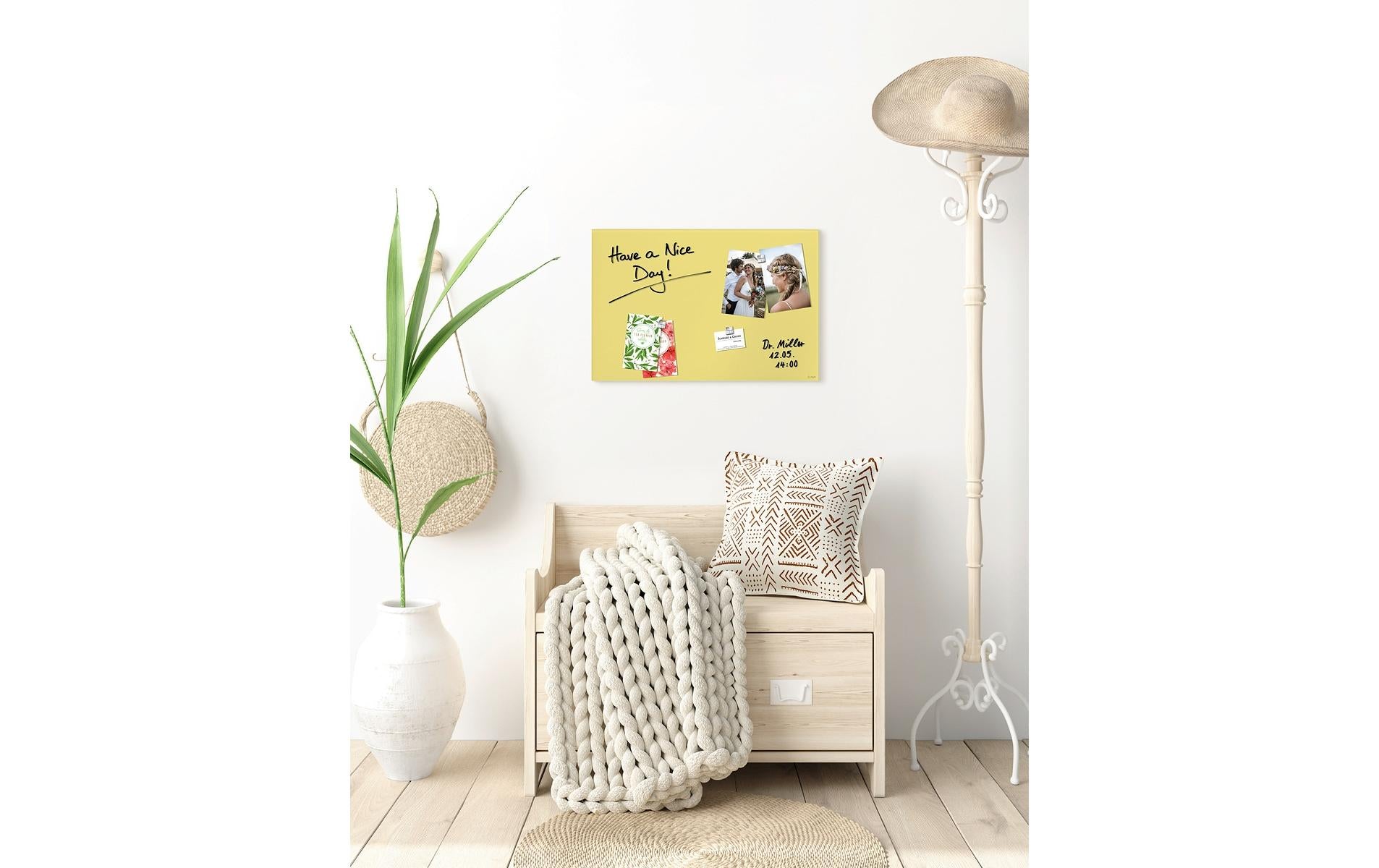 Sigel Whiteboard – 60 × 40 cm, Glas, magnetisch, Wandmontage, inkl. Magnete, Montagesatz