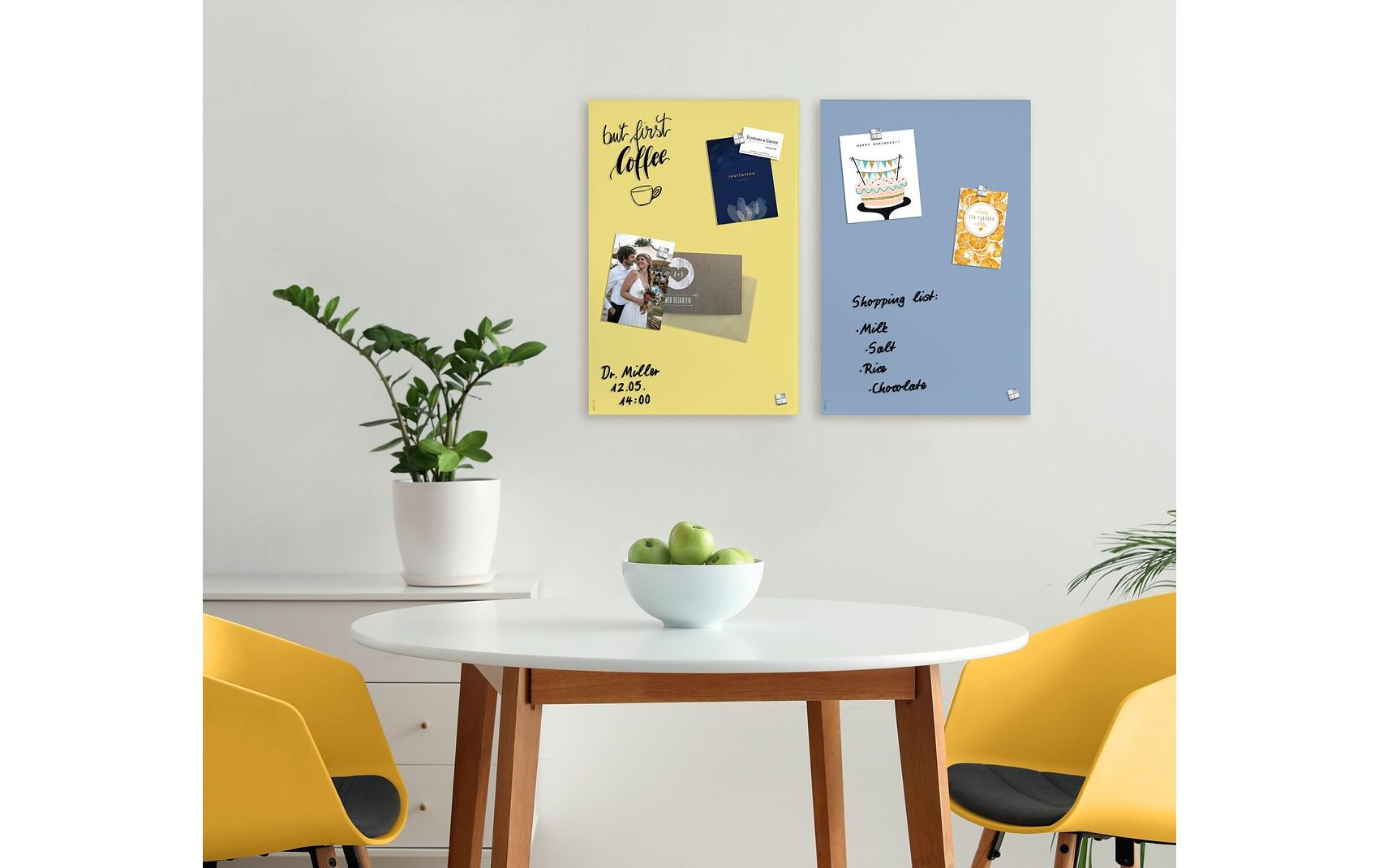 Sigel Whiteboard – 60 × 40 cm, Glas, magnetisch, Wandmontage, inkl. Magnete, Montagesatz