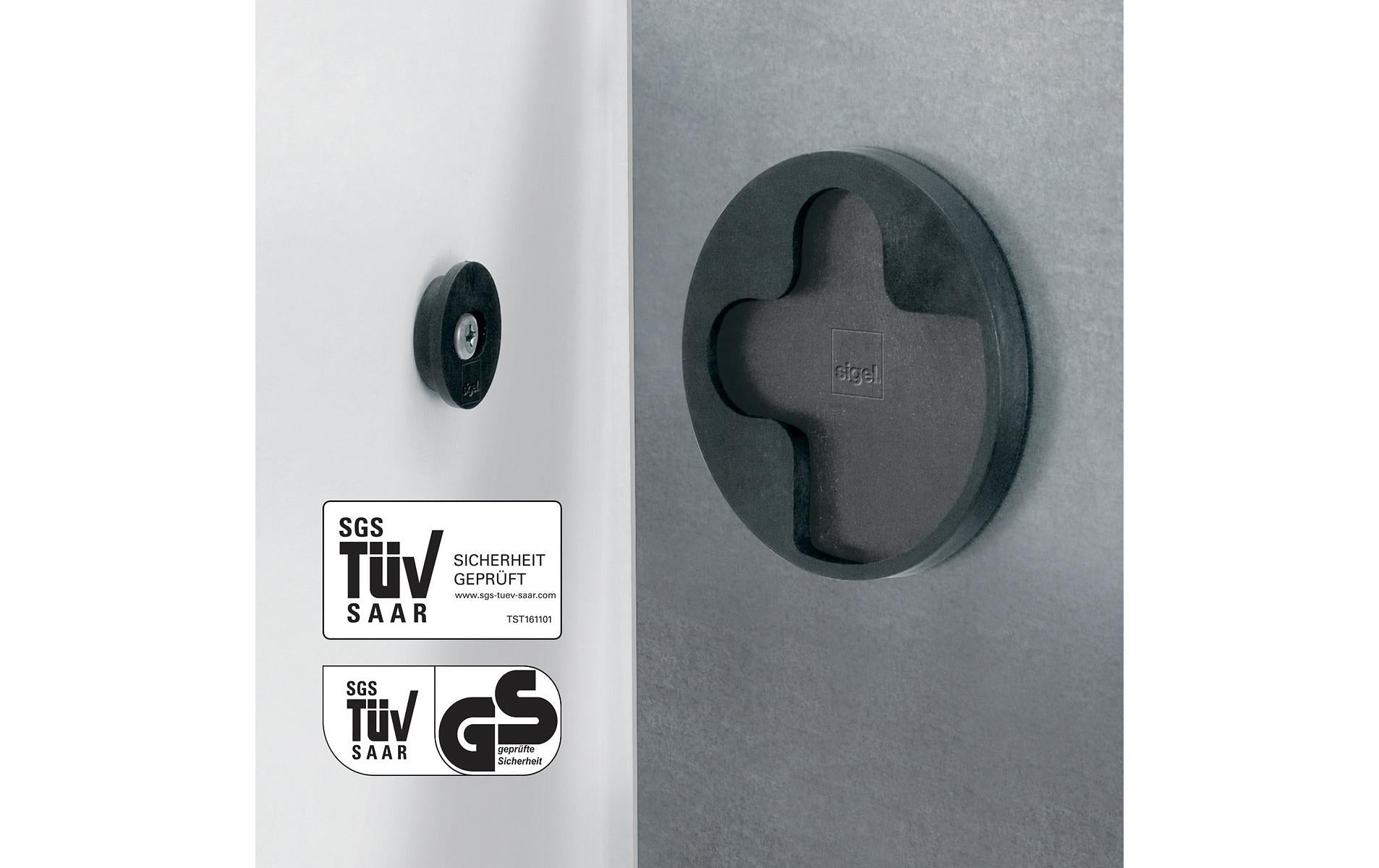 Sigel Whiteboard – 91 × 46 cm, Glas, magnetisch, Wandmontage, inkl. Magnetwürfel, Montagesatz