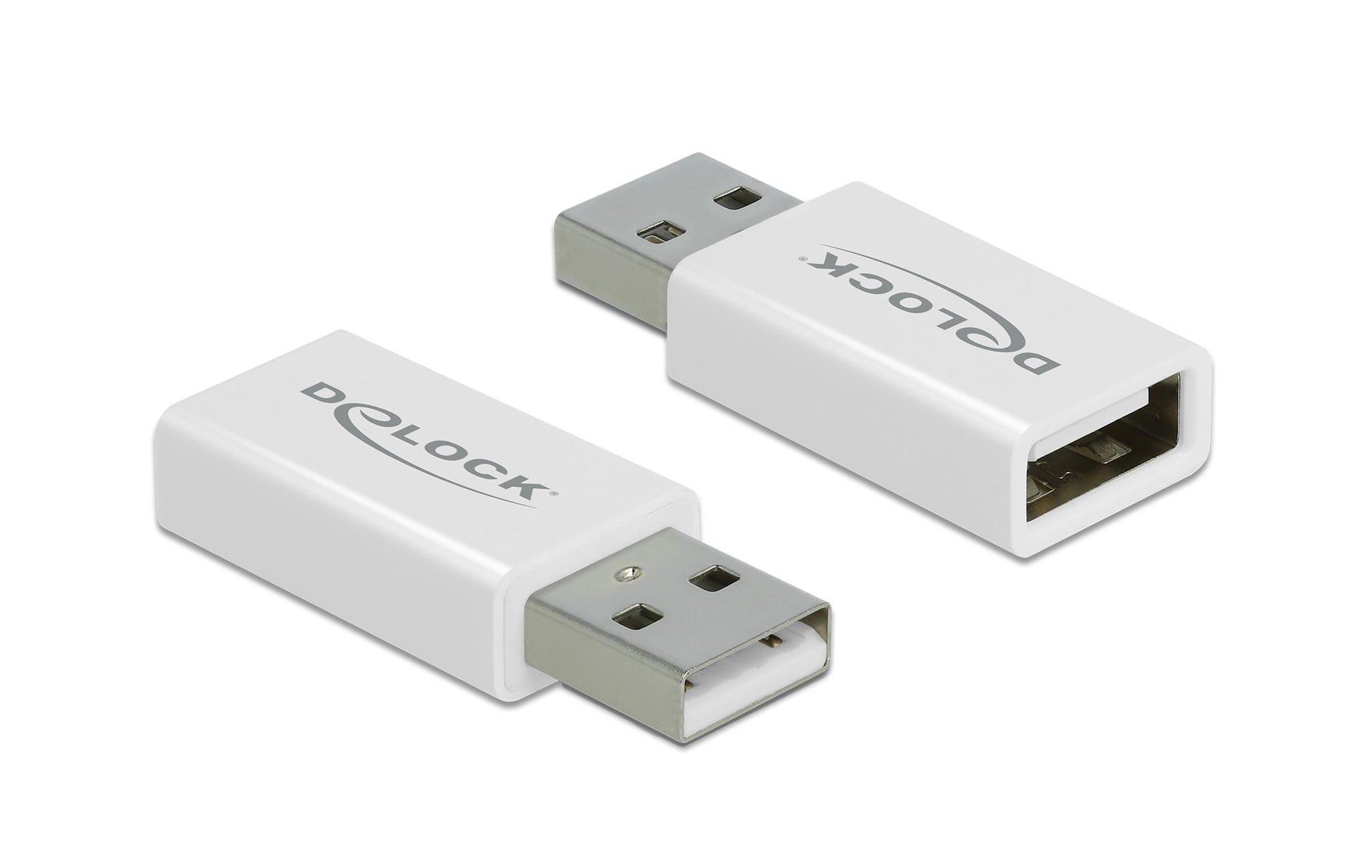 DeLOCK USB-Adapter USB-A auf USB-A – USB 2.0 (480 Mbit/s) – Datenblocker – Weiss