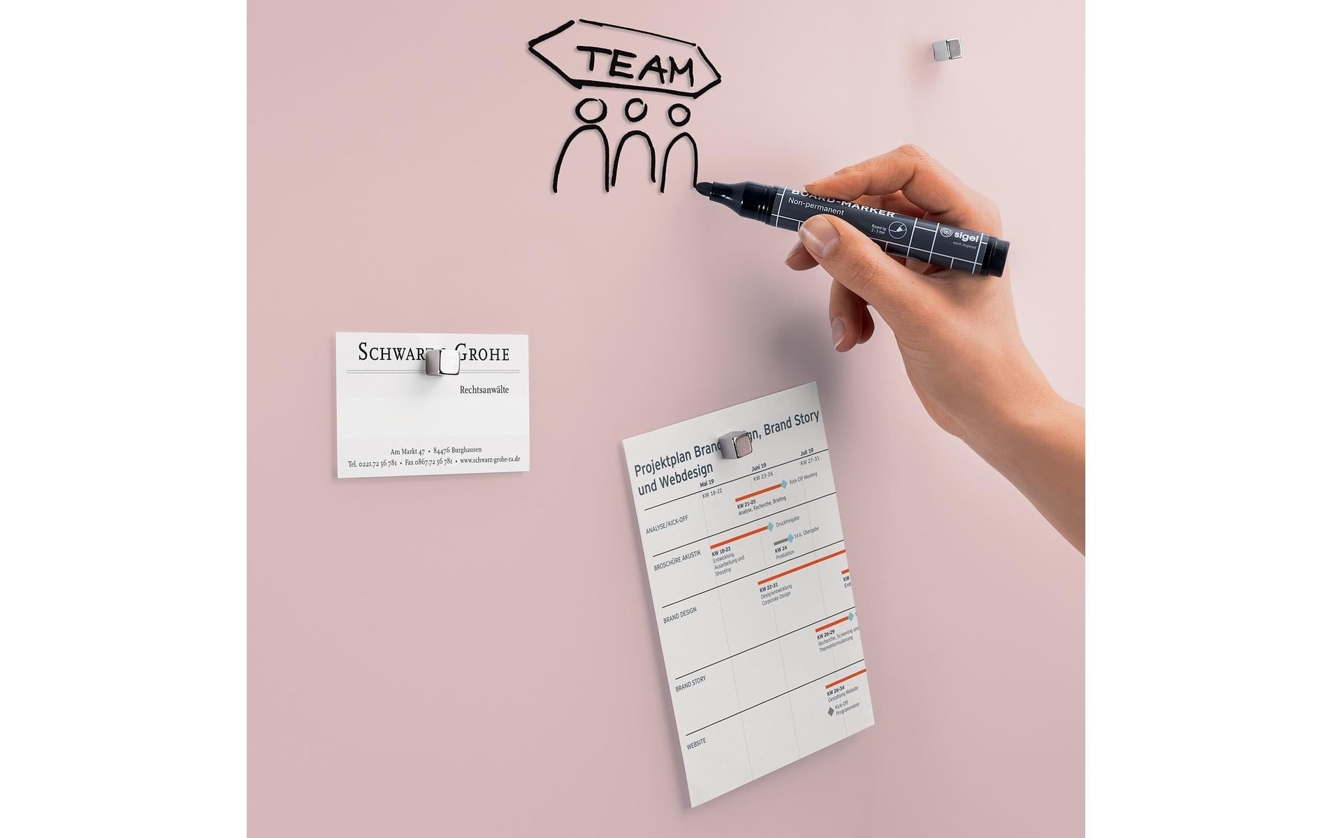 Sigel Whiteboard – 60 × 40 cm, Glas (matt), magnetisch, Wandmontage