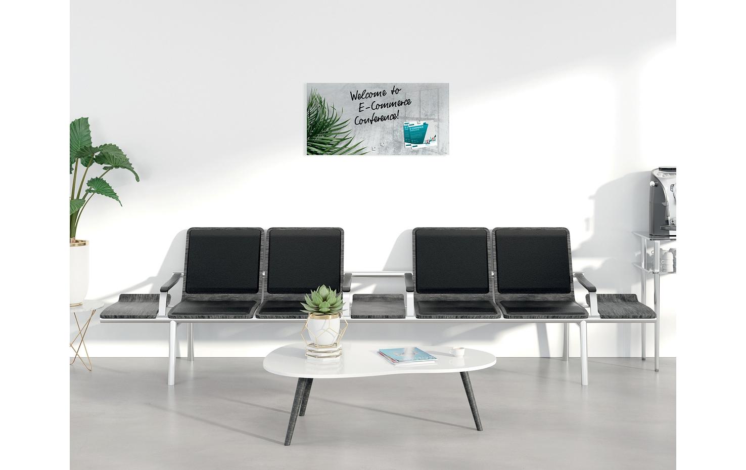 Sigel Whiteboard – 91 × 46 cm, Glas, magnetisch, Wandmontage, inkl. Magnetwürfel, Montagesatz