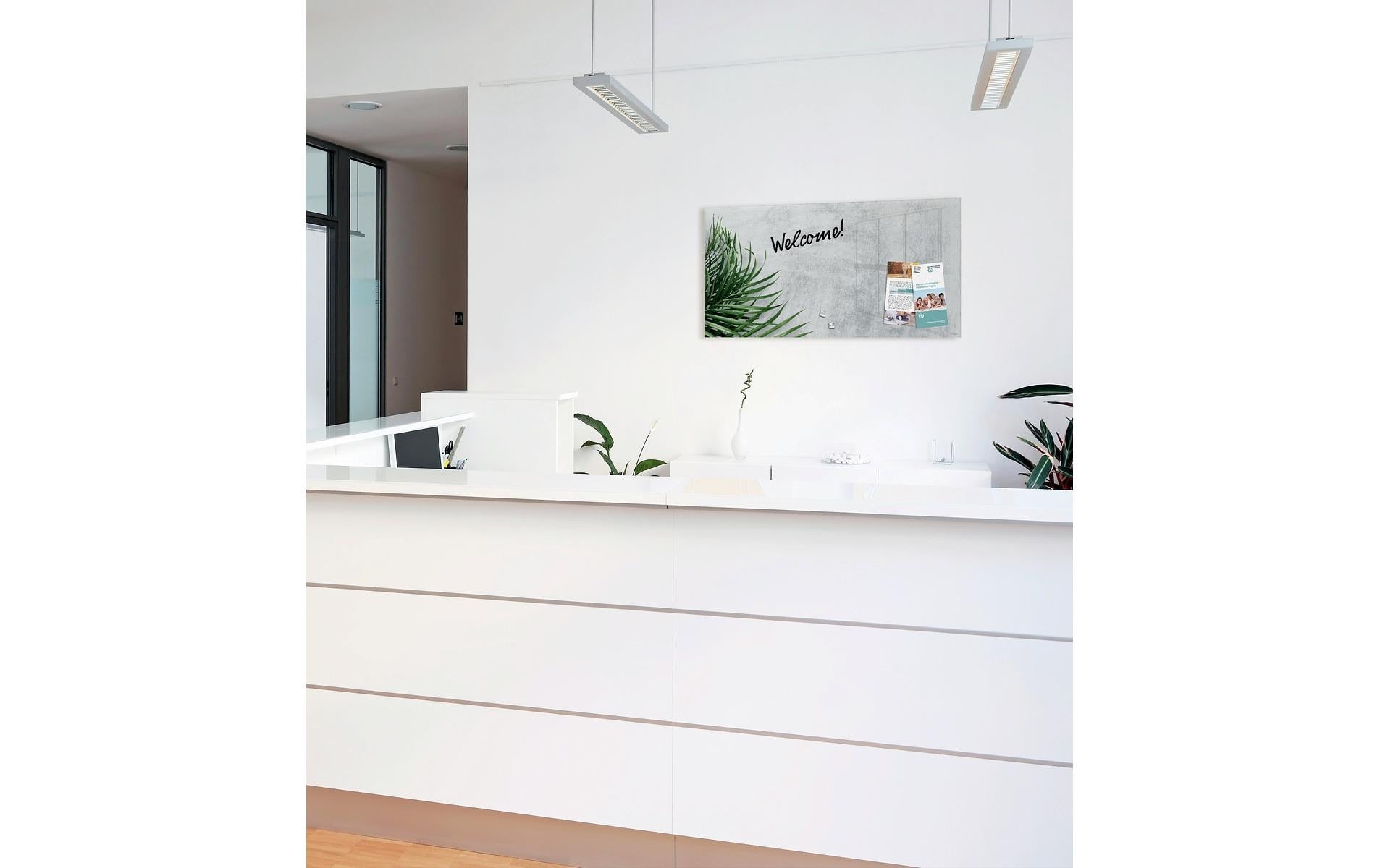 Sigel Whiteboard – 91 × 46 cm, Glas, magnetisch, Wandmontage, inkl. Magnetwürfel, Montagesatz