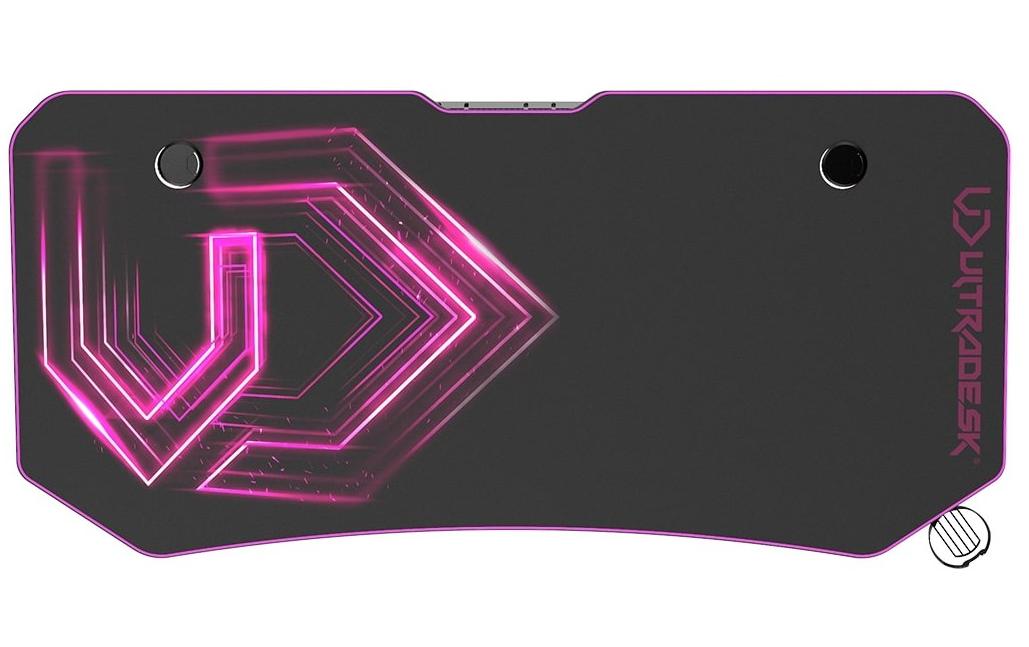 Ultradesk Frag XXL Gaming-Tisch – 165 × 75 cm, pink, Stahl