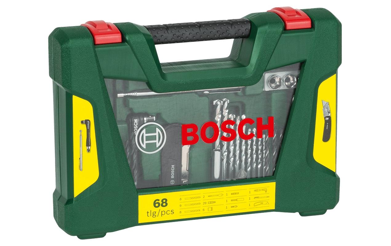 Bosch Bohr- & Bit-Set 68-tlg. – für Metall, Mauerwerk & Beton, Holz – mit magnetischem Bithalter & Tasche