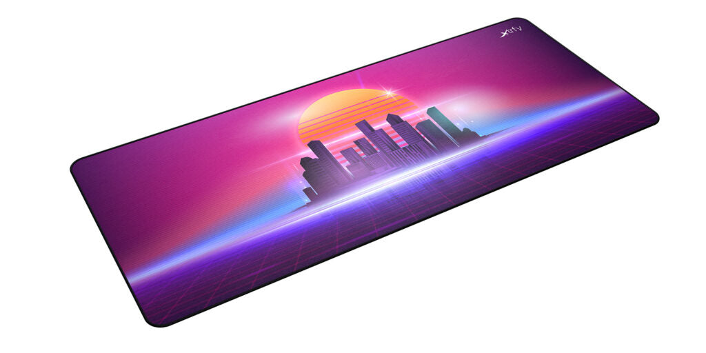 CHERRY XTRFY GP5 Retrowave XL – Gaming-Mauspad – 920 × 400 mm, Tuch, Gummi, Mehrfarbig