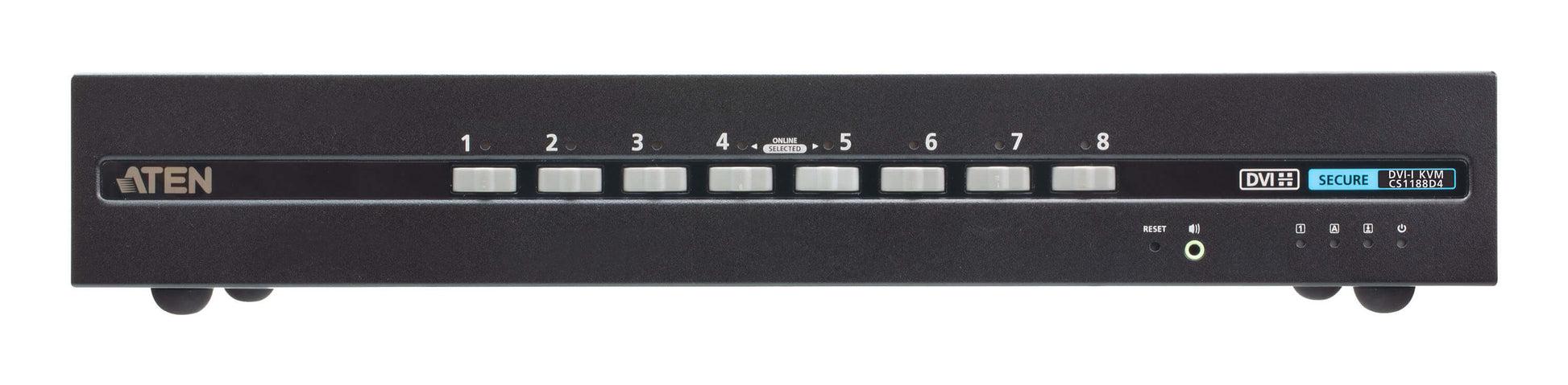 ATEN CS1188D4 – 8-Port DVI Secure KVM-Switch – 4K/30 Hz, PSD PP v4.0, USB 2.0-Hub, Audio