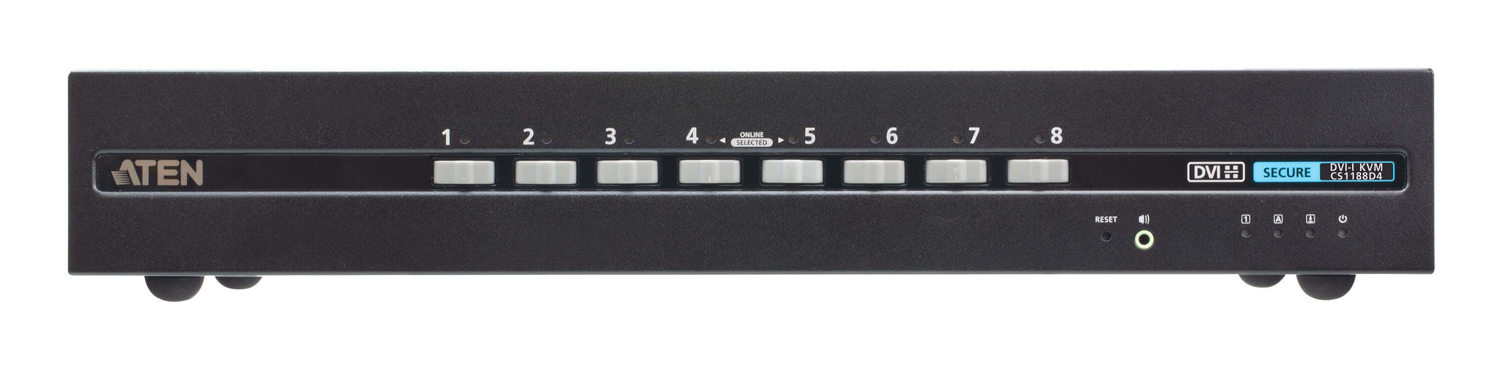 ATEN CS1188D4 – 8-Port DVI Secure KVM-Switch – 4K/30 Hz, PSD PP v4.0, USB 2.0-Hub, Audio