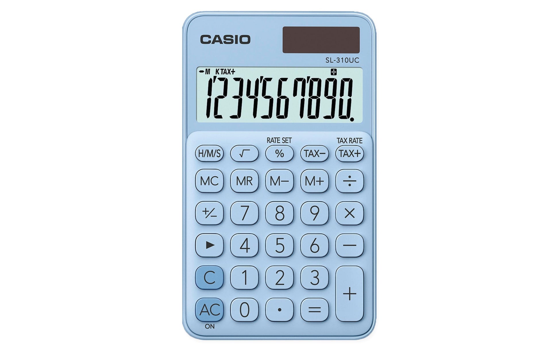 Casio Taschenrechner SL-310UC – 10-stellig – Solar/Batterie – Blau
