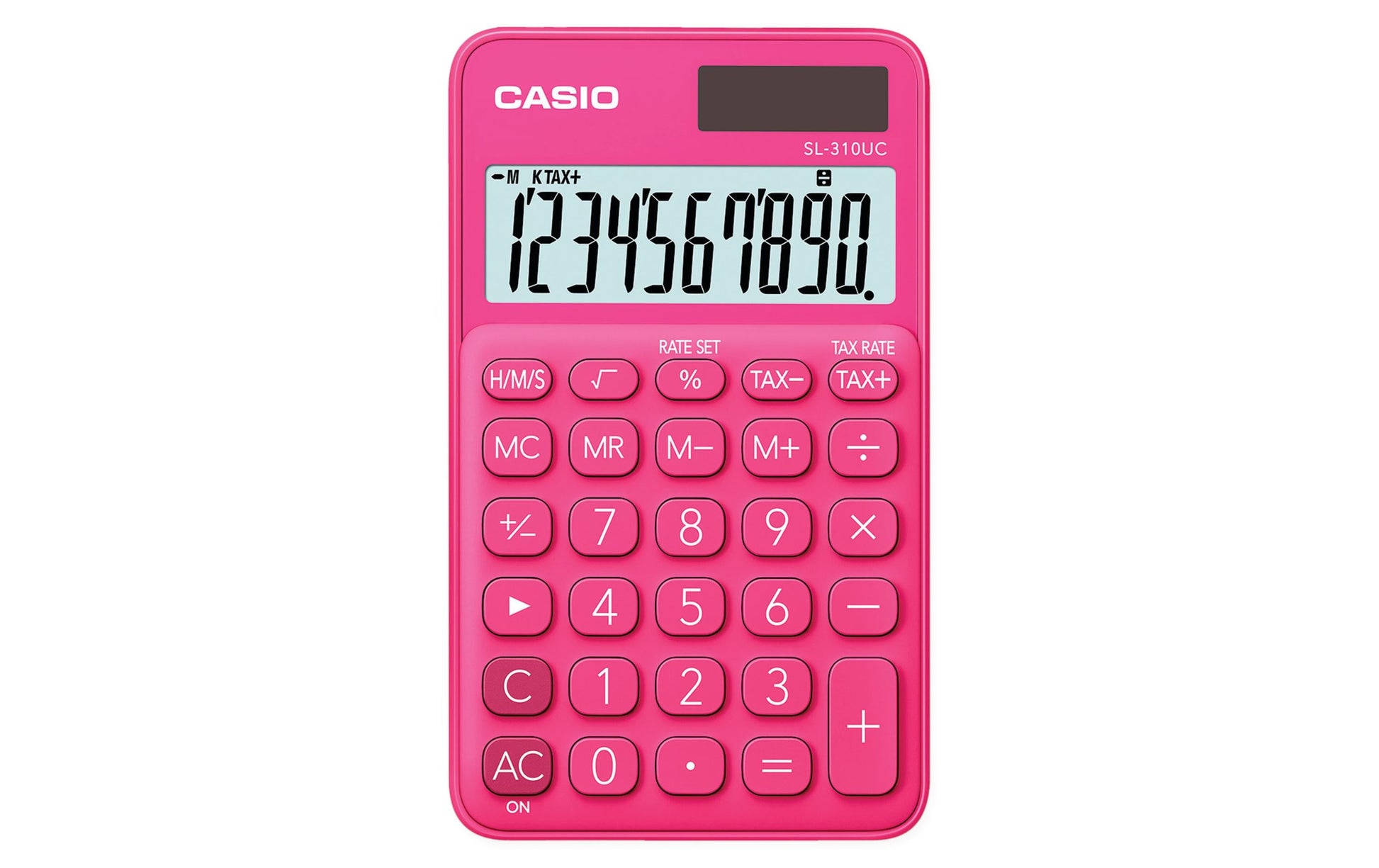 Casio Taschenrechner SL-310UC – 10-stellig – Solar/Batterie – Rot