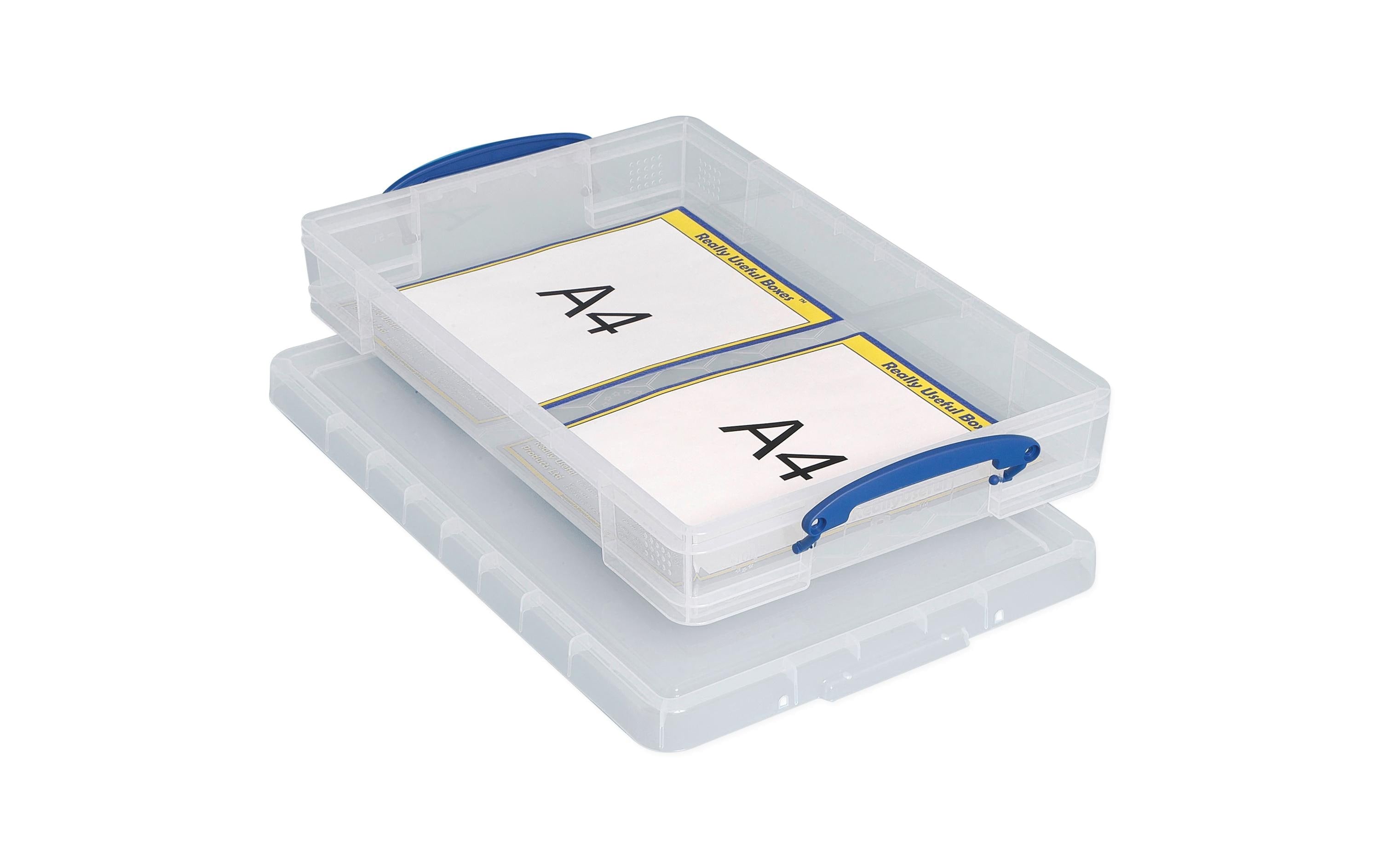 Really Useful Boxes Aufbewahrungsbox 10 l (mit Deckel) – Kunststoff – Transparent – 520 × 85 × 340 mm