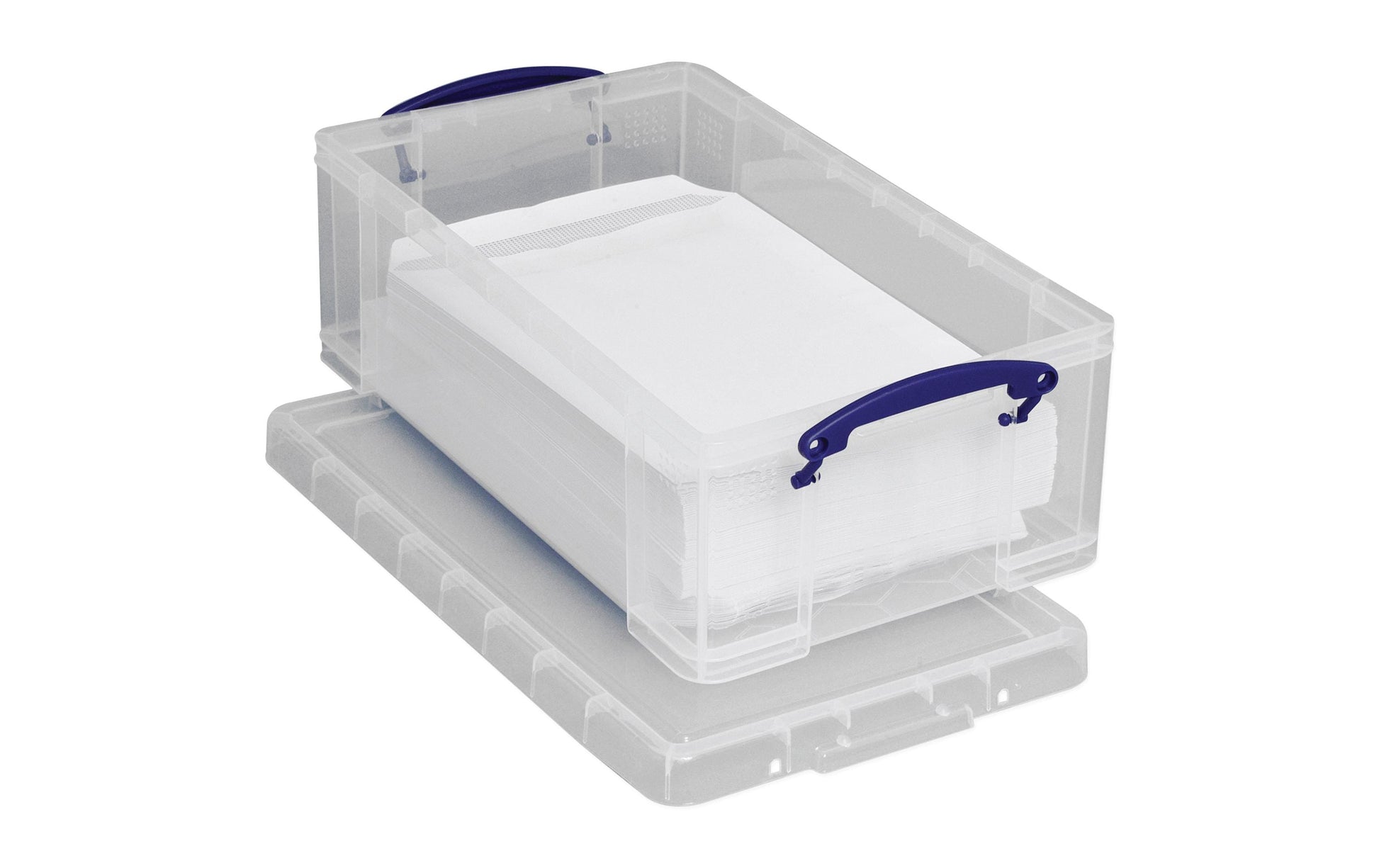 Really Useful Boxes Aufbewahrungsbox 12 l (mit Deckel) – Kunststoff – transparent – verriegelbar, stapelbar –