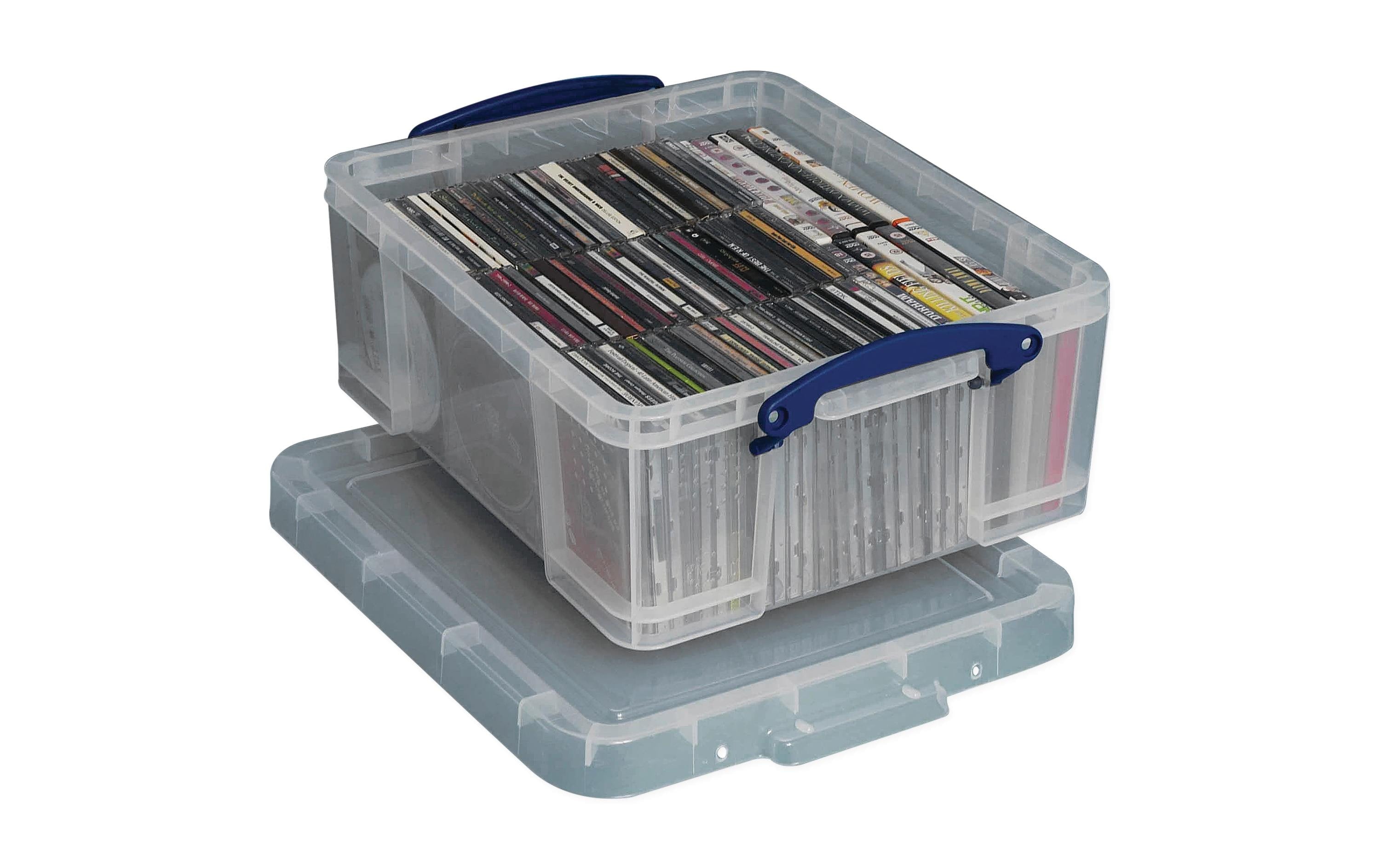 Really Useful Boxes Really Useful Box Aufbewahrungsbox 18 l – mit Deckel, Verriegelung – Kunststoff – transparent – 480 × 200 × 390 mm