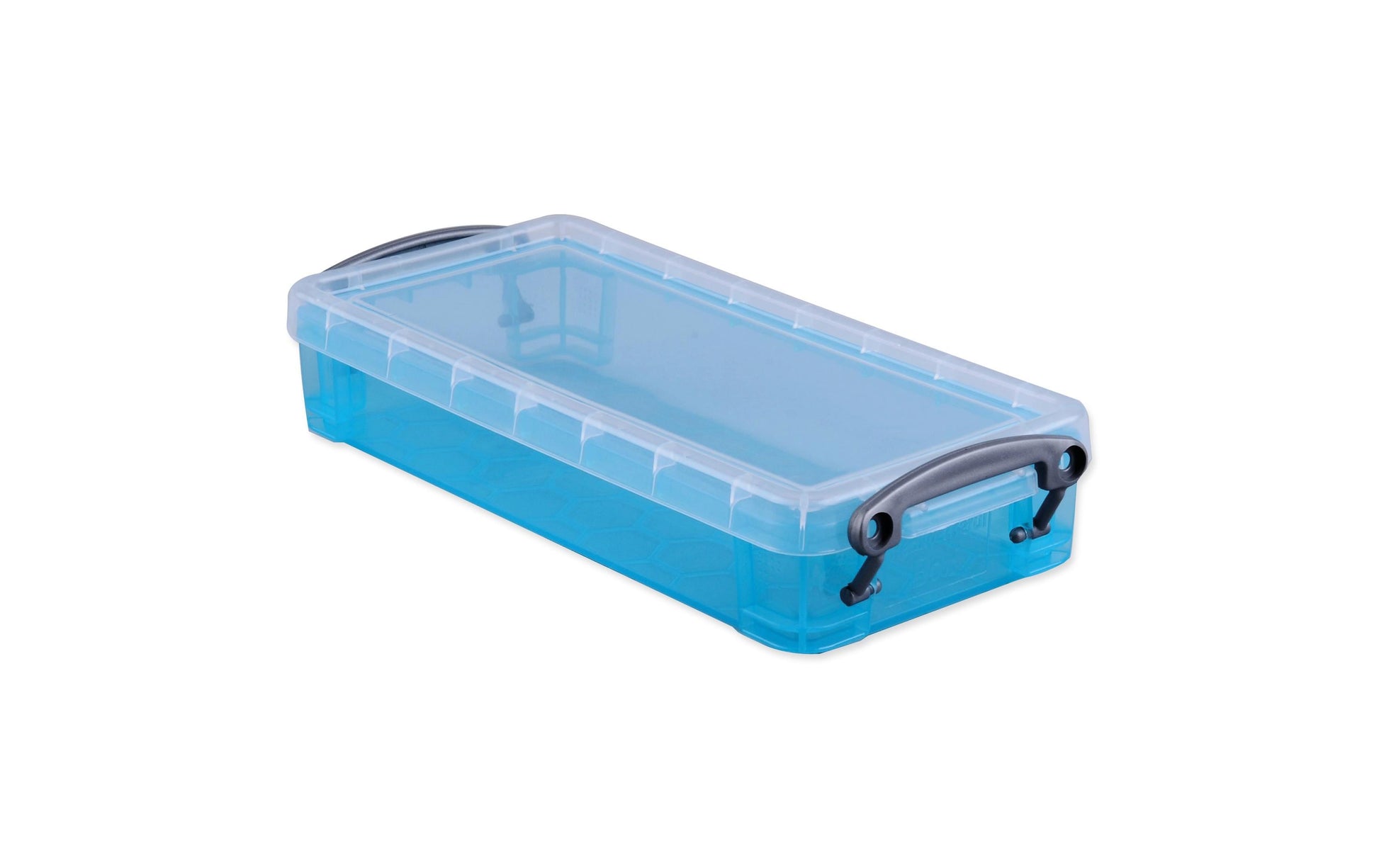 Really Useful Boxes Aufbewahrungsbox 0,55 l – Kunststoff – Transparent – mit Verriegelung – 100 × 40 × 220 mm