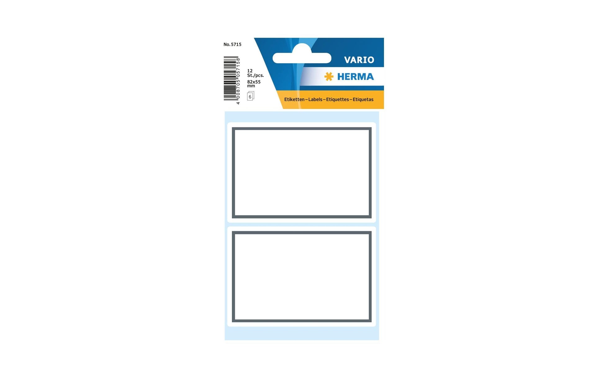 HERMA Haftetiketten – rechteckig 55 × 82 mm, weiss