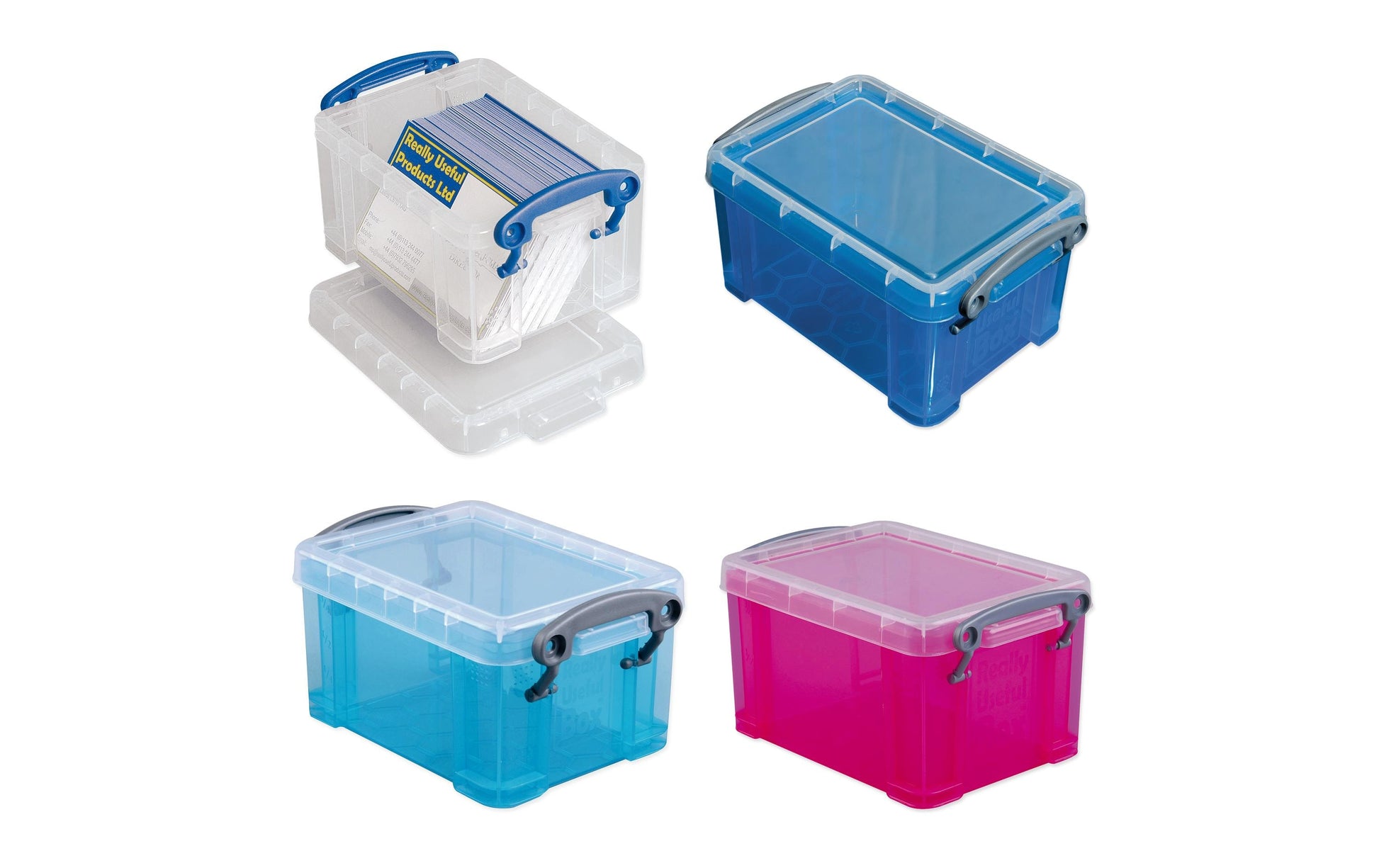 Really Useful Boxes Aufbewahrungsbox 0,3 l – Kunststoff – transparent – mit Verriegelung – 85 × 65 × 120 mm