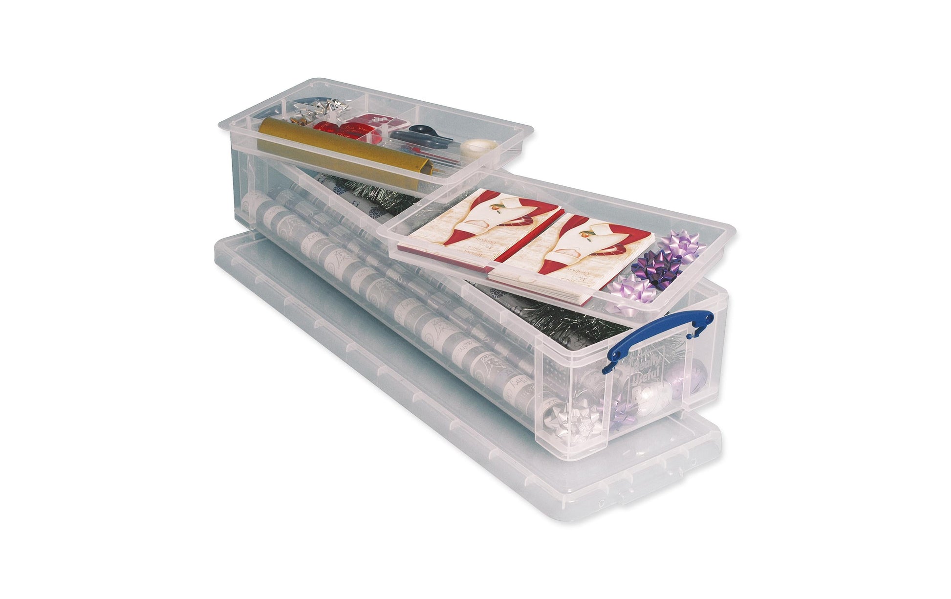 Really Useful Boxes Aufbewahrungsbox 22 l (mit Deckel) – Polypropylen – transparent – 255 × 155 × 820 mm