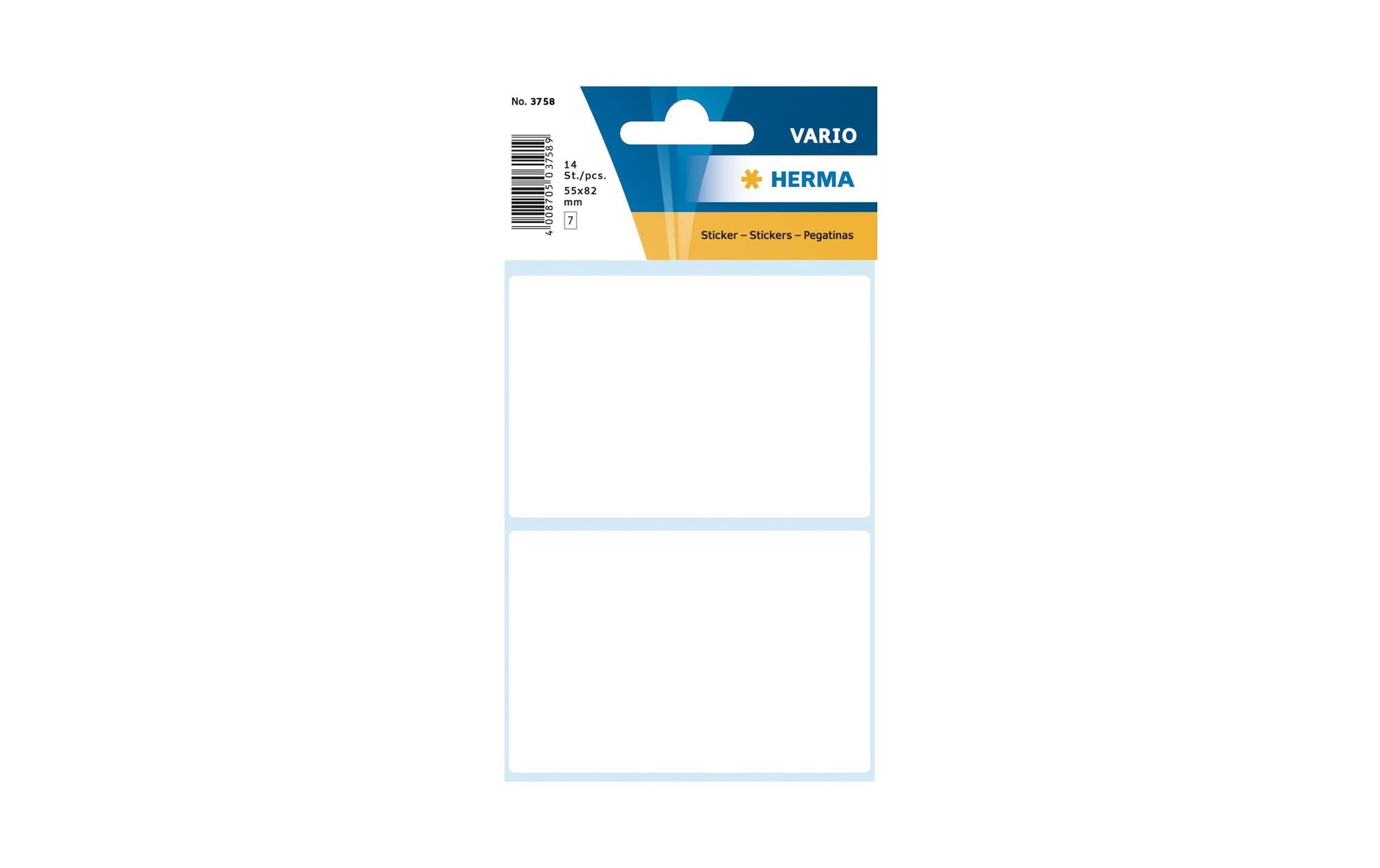 HERMA Vario Schuletiketten – 55×82 mm, Abgerundete Ecken, 14 Stk, 7 Bogen, Papier, Permanent Haftend