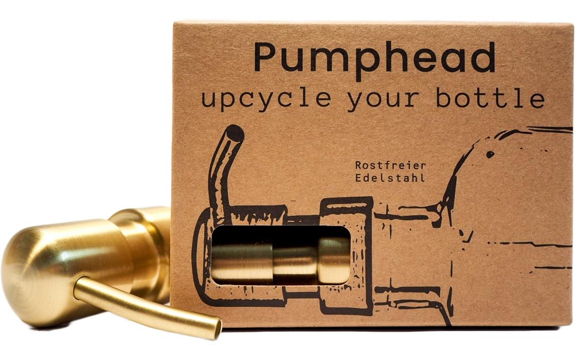 Pumphead Seifenspender – Edelstahl, Gold