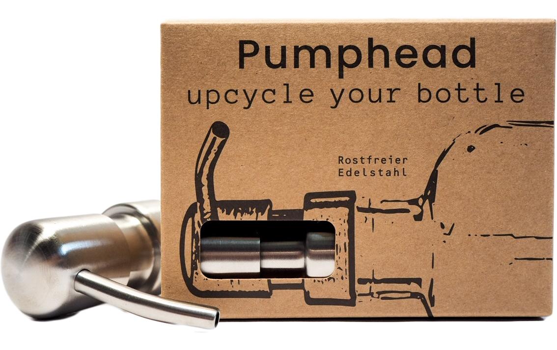 Pumphead Seifenspender – Tisch – Edelstahl, Silber