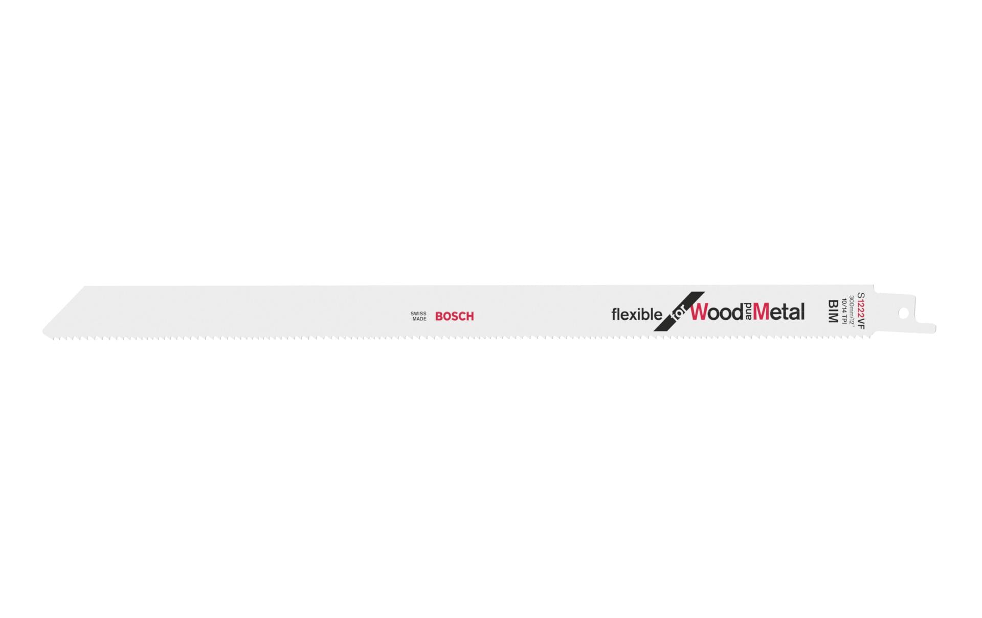Bosch Professional S 1222 VF Säbelsägeblatt – 5 Stk – variabler Klingenzahnabstand 1,8–2,6 mm