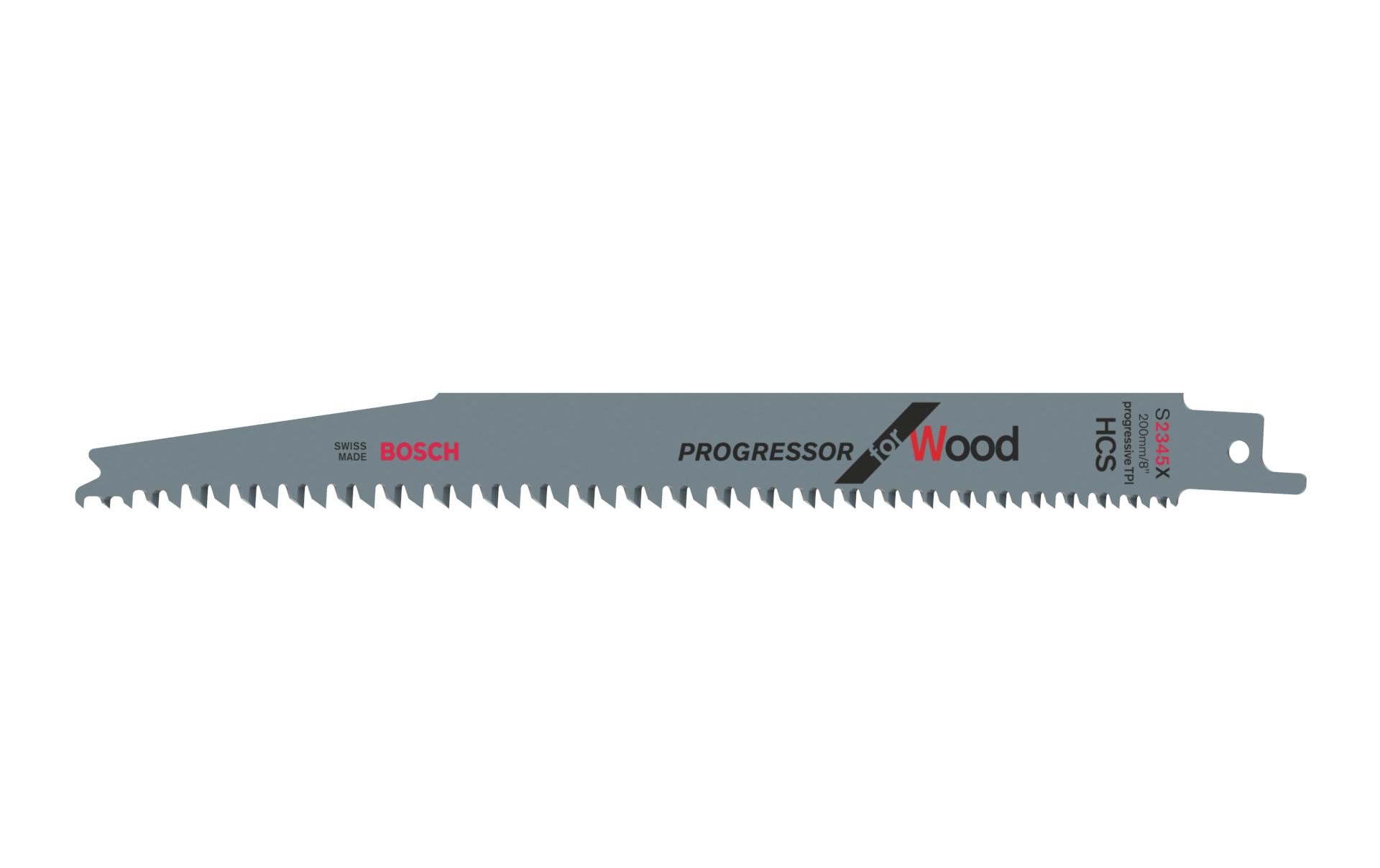 Bosch Professional S 2345 X Säbelsägeblatt 200 mm HCS – für Holz & Kunststoff – 2 Stk