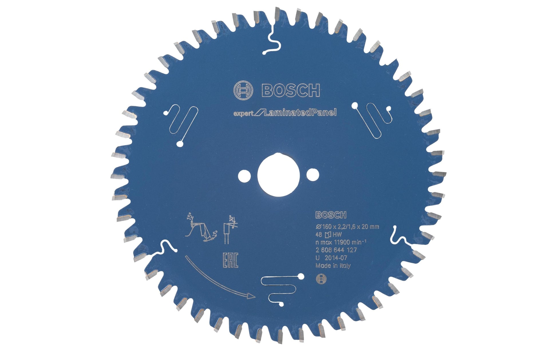 Bosch Professional – Kreissägeblatt, Expert Laminated Panel, 2608644127, 160 mm × 20 mm × 2,2 mm