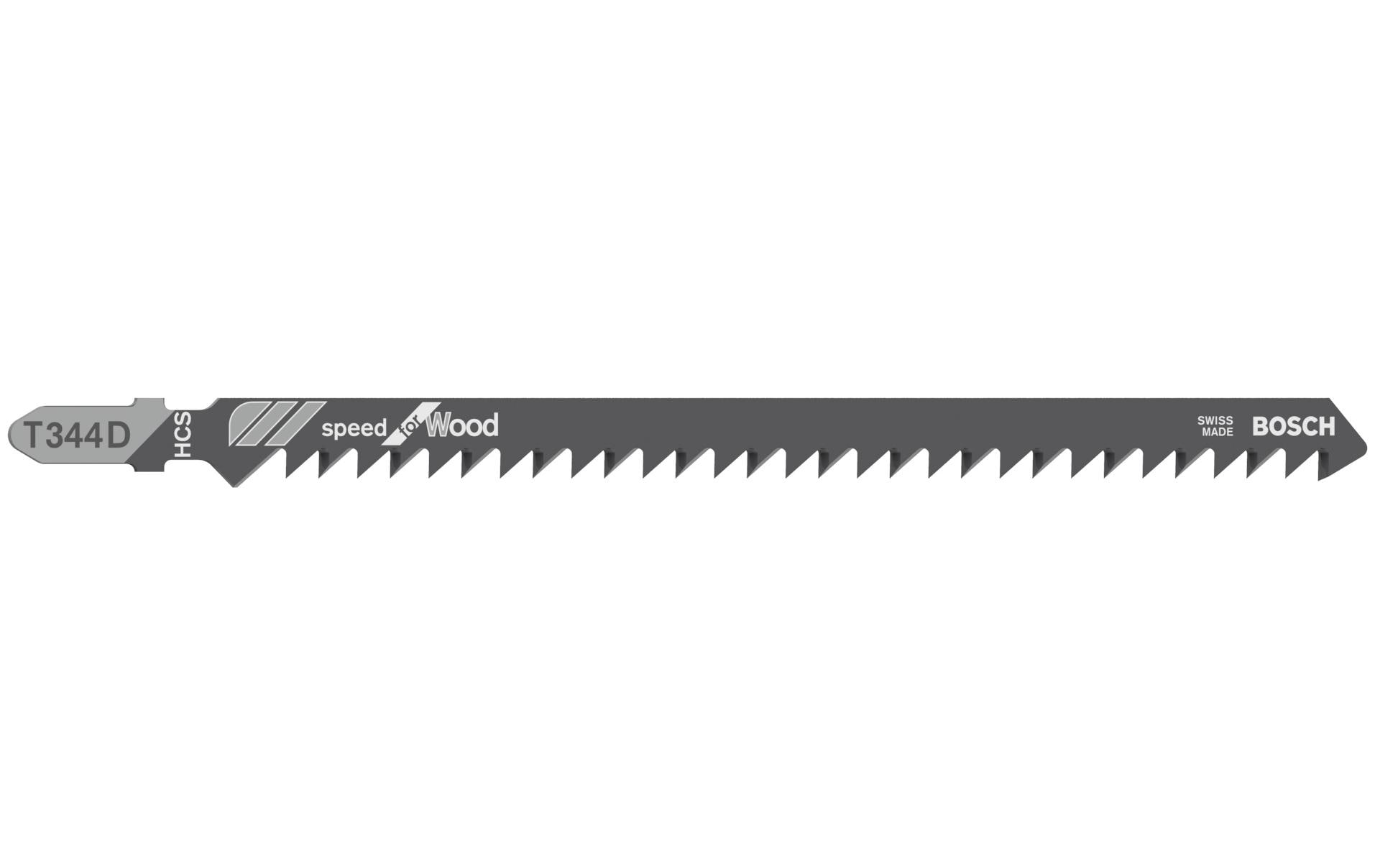 Bosch Professionelles Stichsägeblatt 152 mm HCS – Zahnteilung 4 mm – für Holz – 5 Stk
