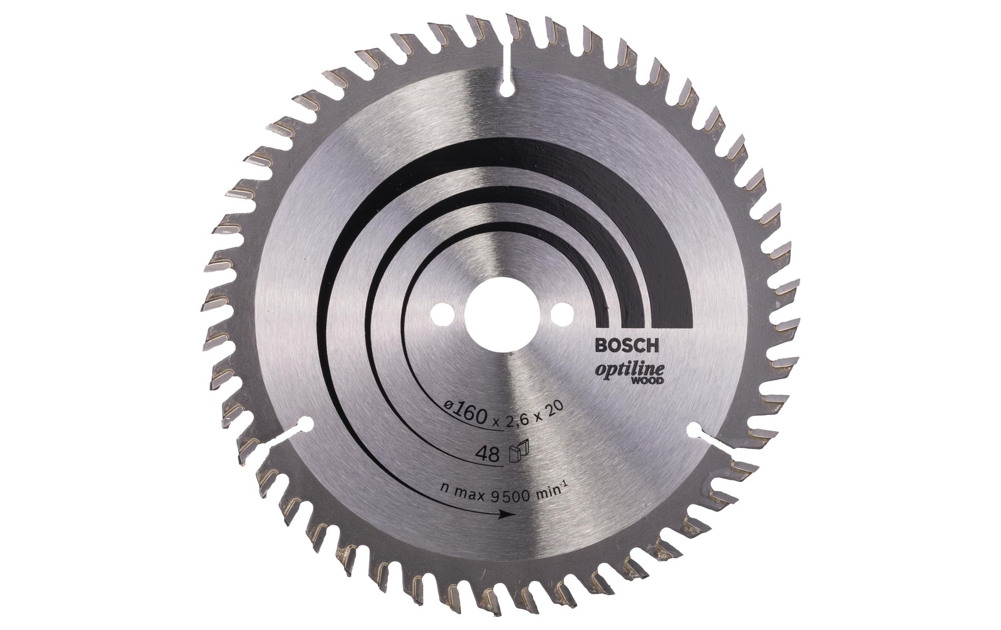 Bosch Professional – Kreissägeblatt, 48 Zähne, Optiline Wood, 160 mm × 20/16 mm × 2,6 mm