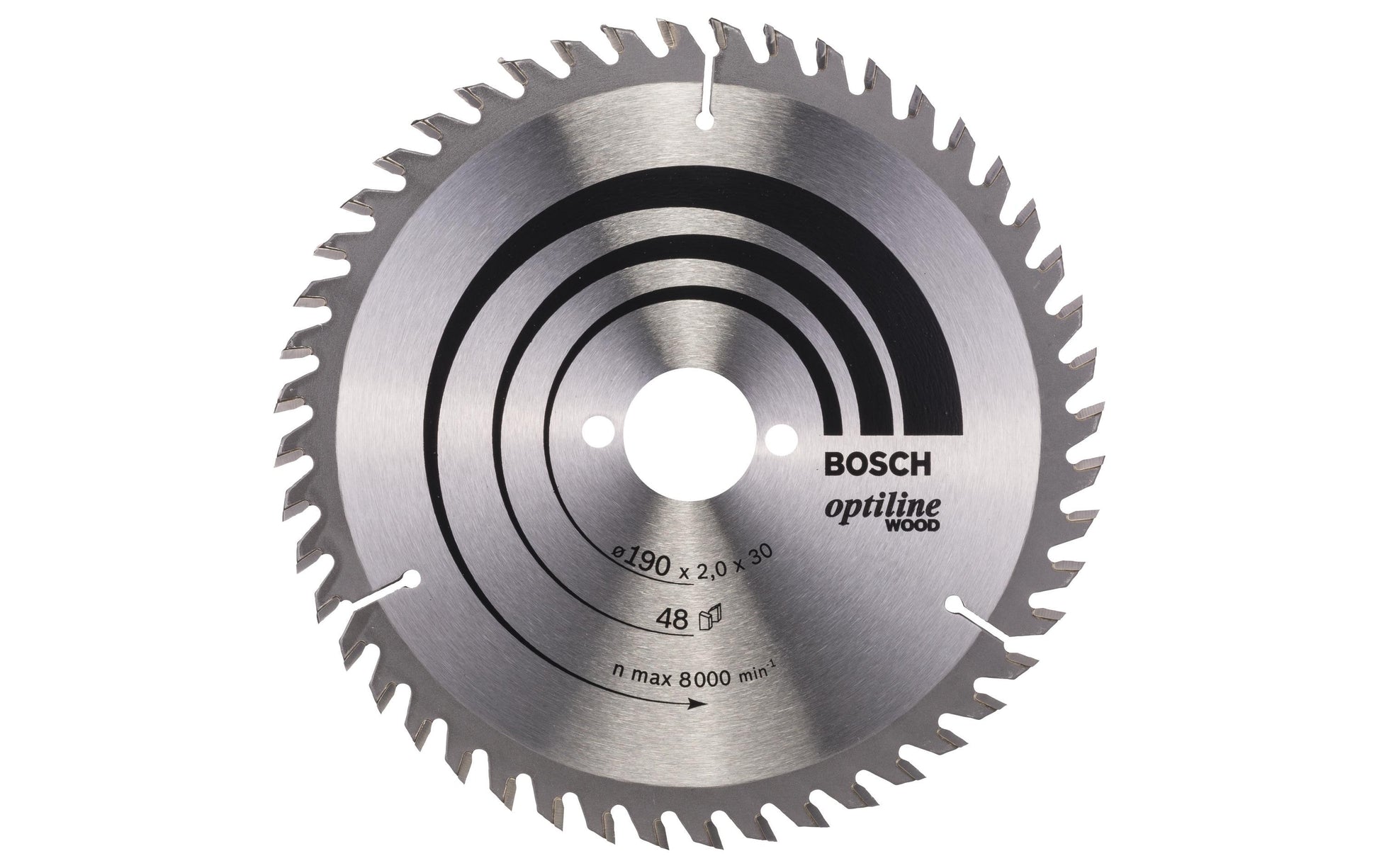 Bosch Professional – Kreissägeblatt, 48 Zähne, Optiline Wood, 190 mm × 30 mm × 2,0 mm