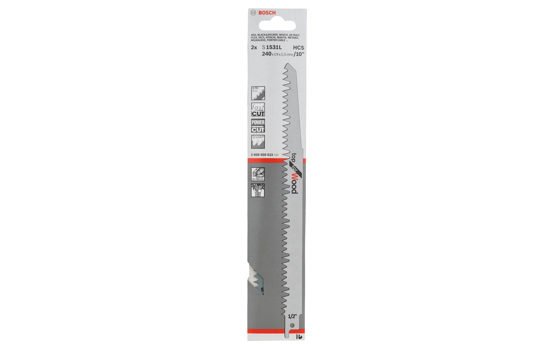 Bosch Professional S 1531 L Säbelsägeblatt – für Holz – 2 Stk